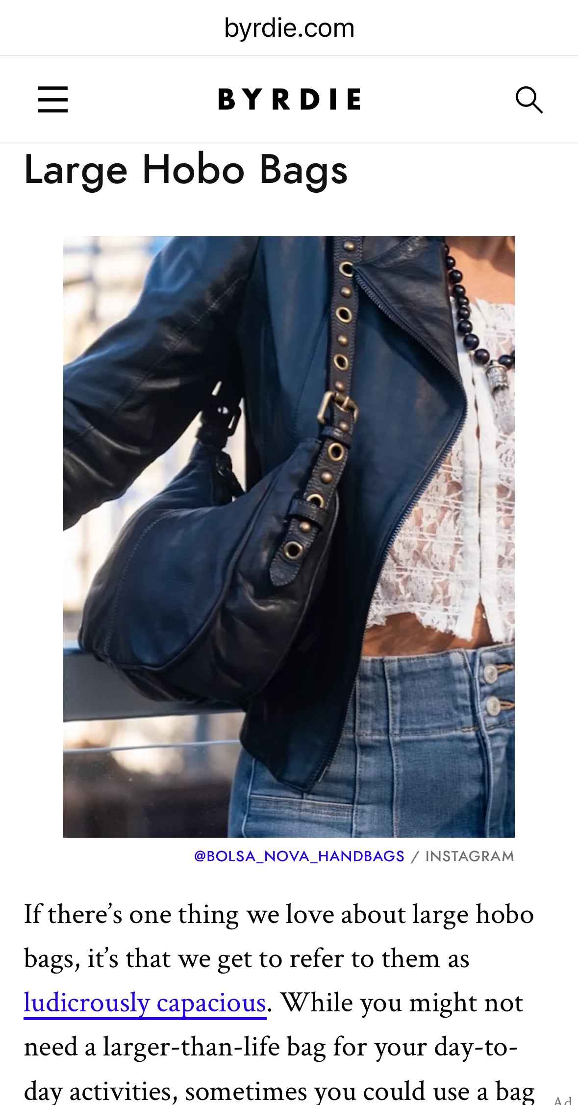 Bolsa Nova Handbags Takes the Spotlight in Byrdie's Top 10 Summer 2024 Handbag Trends