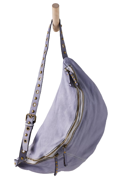 Large Leather Bella Sling Bag in Lilac
