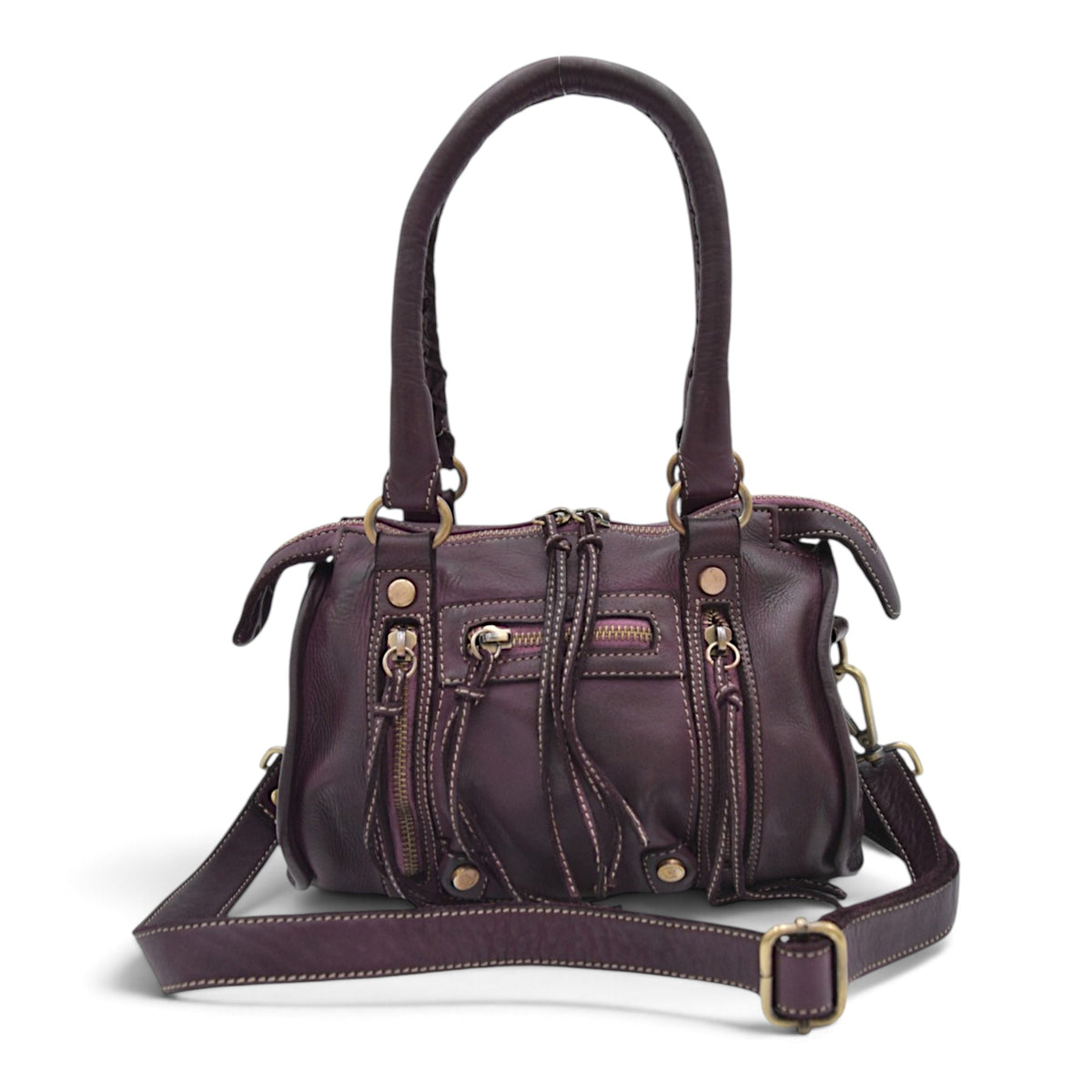 Small Pocket Satchel in Plum