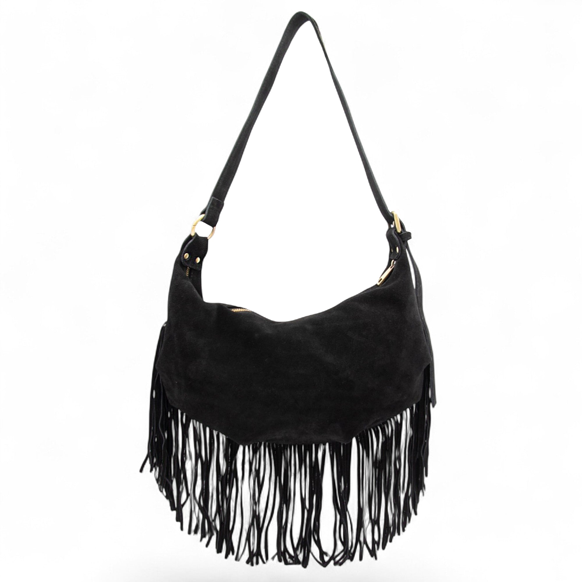 Dallas Suede Fringe in Black