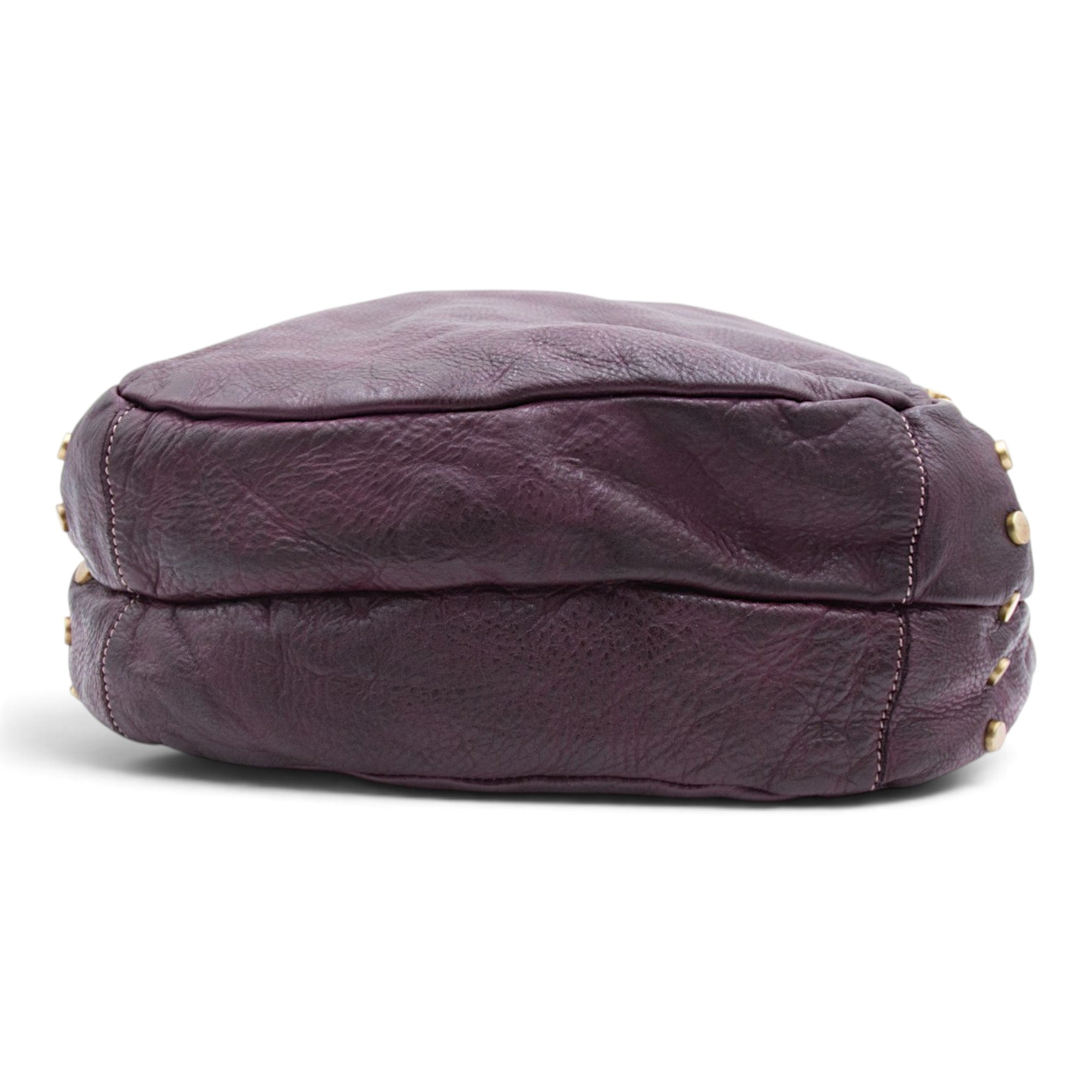 Slouchy Stud Tote in Plum