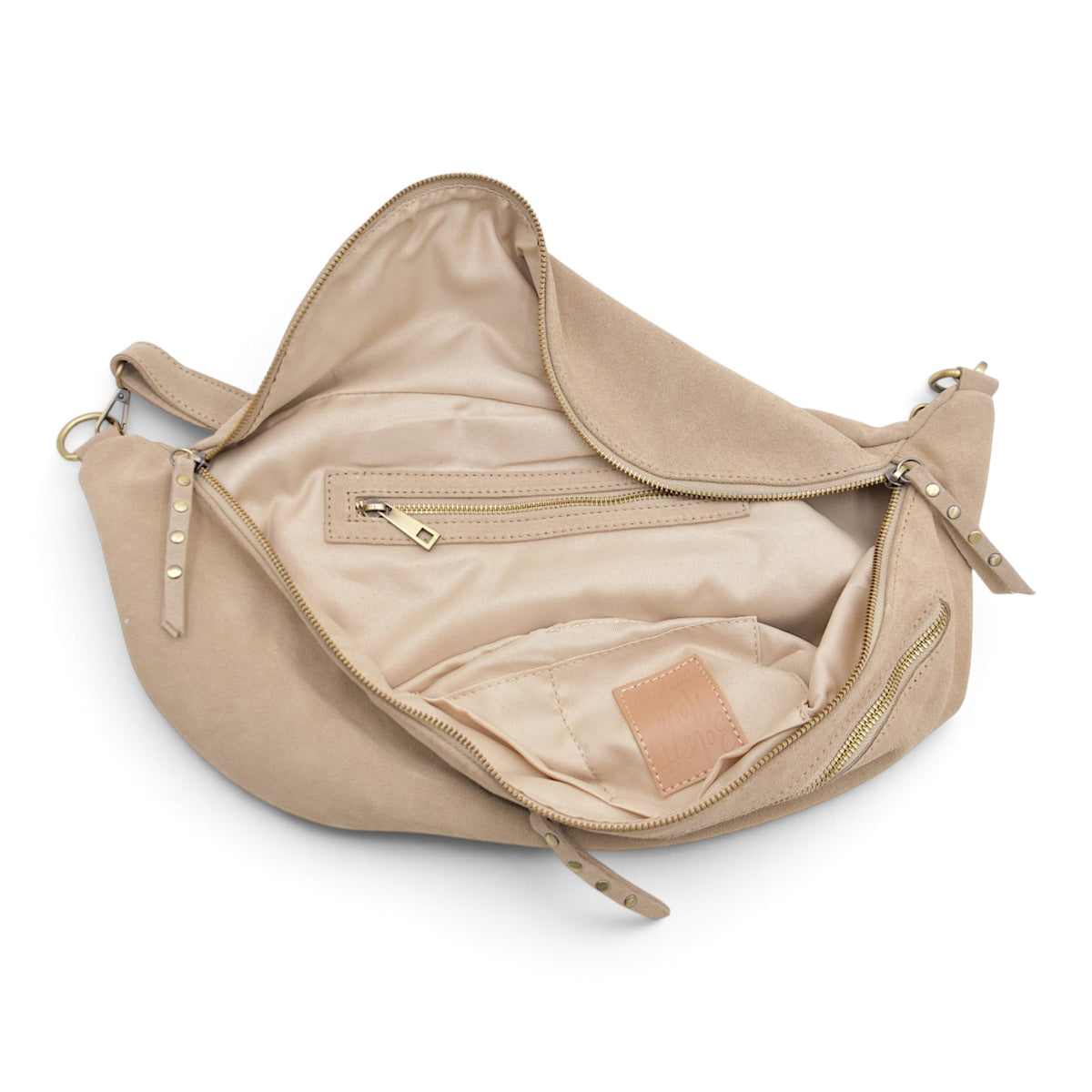 Bella 2.0 Italian Suede Sling Bag in Sand