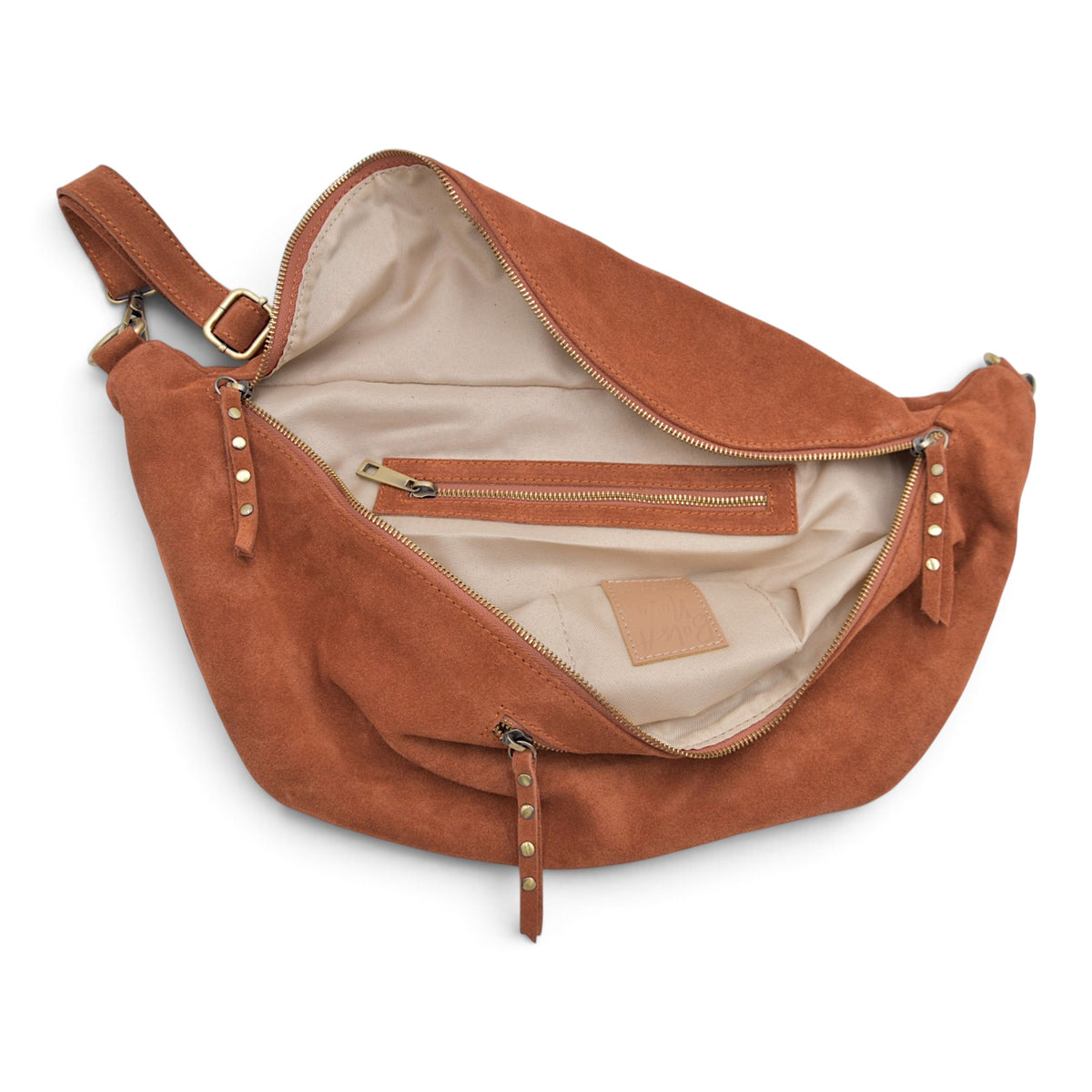 Bella 2.0 Italian Suede Sling Bag in Apricot