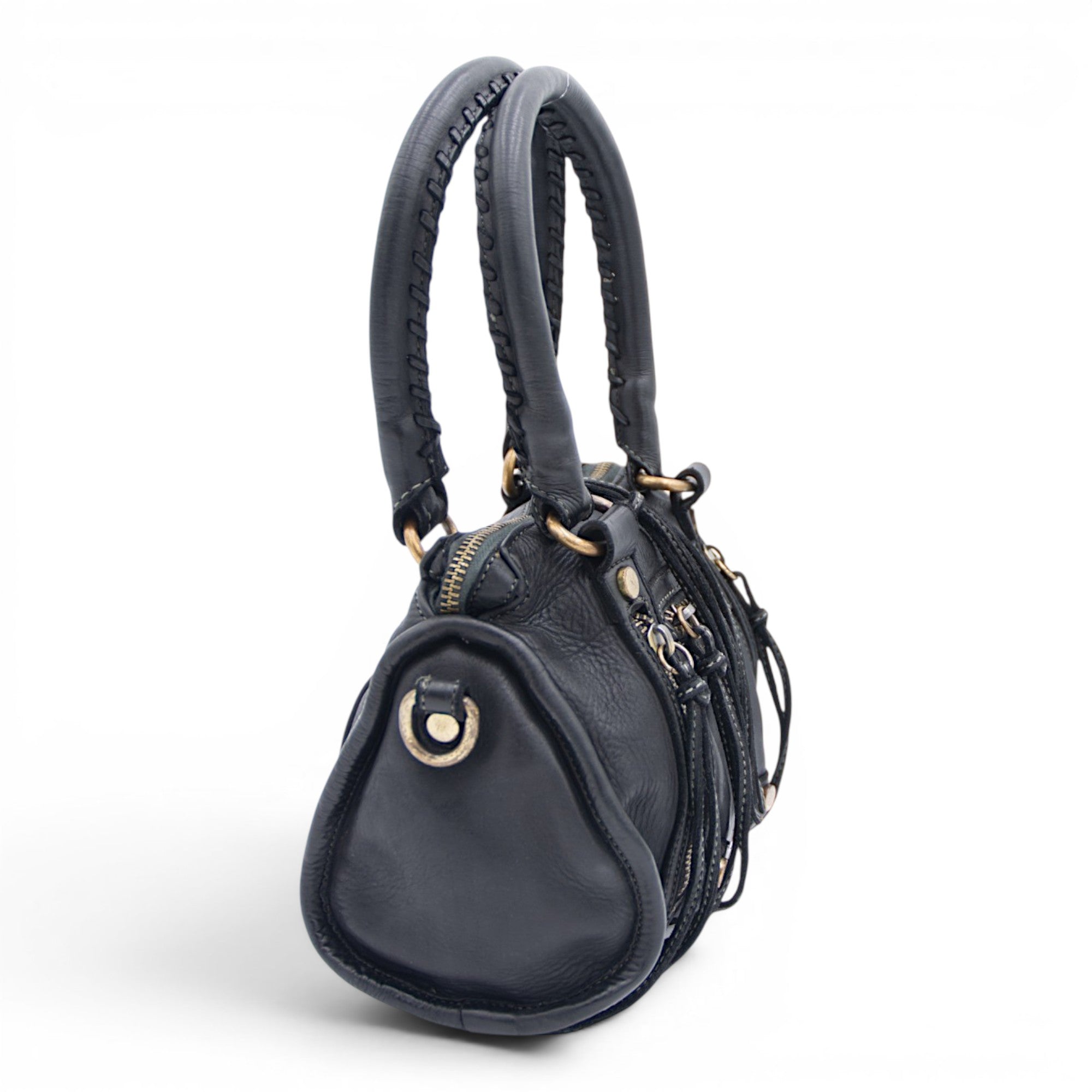 Small Pocket Satchel in Black