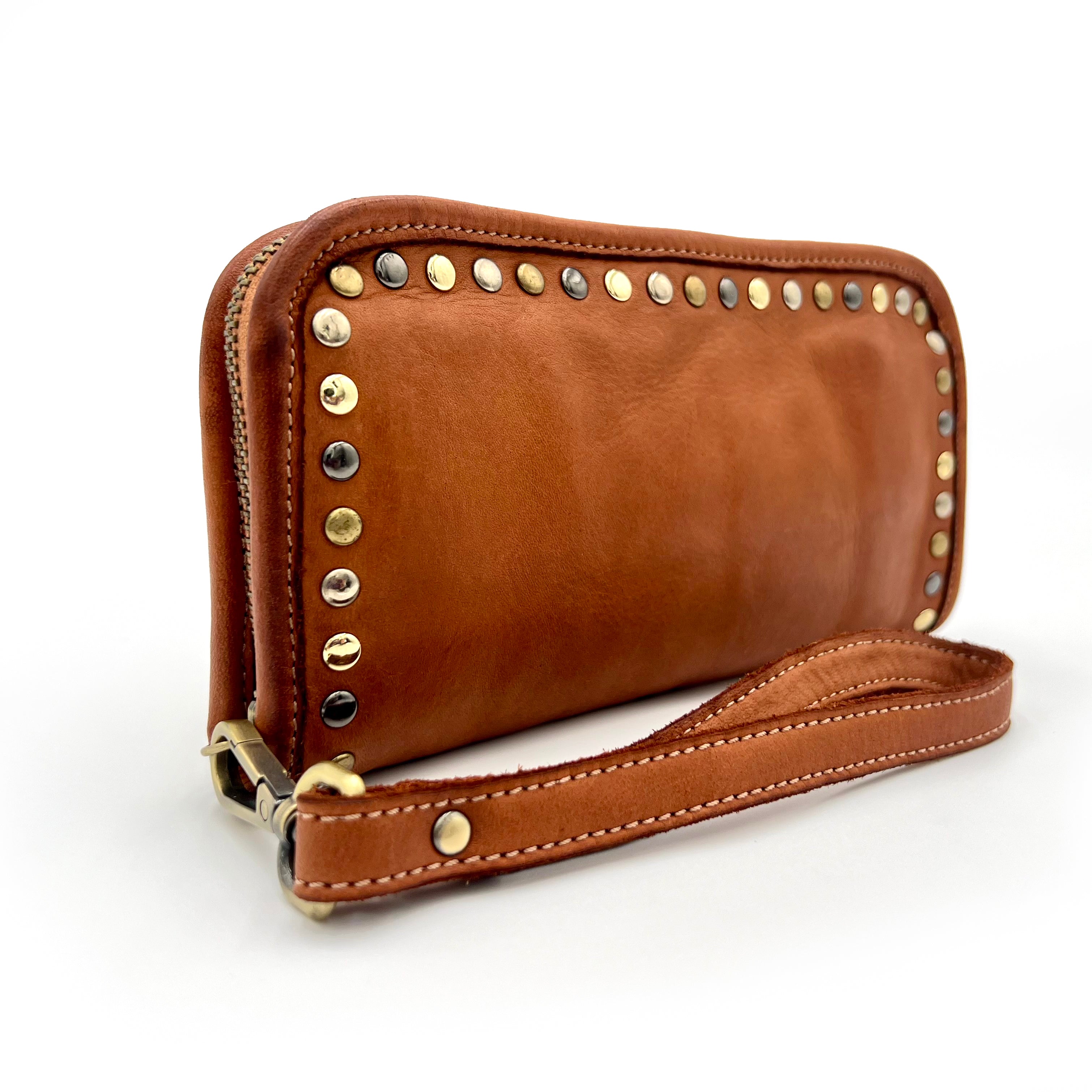 Sofia Zip Around Wallet in Cognac