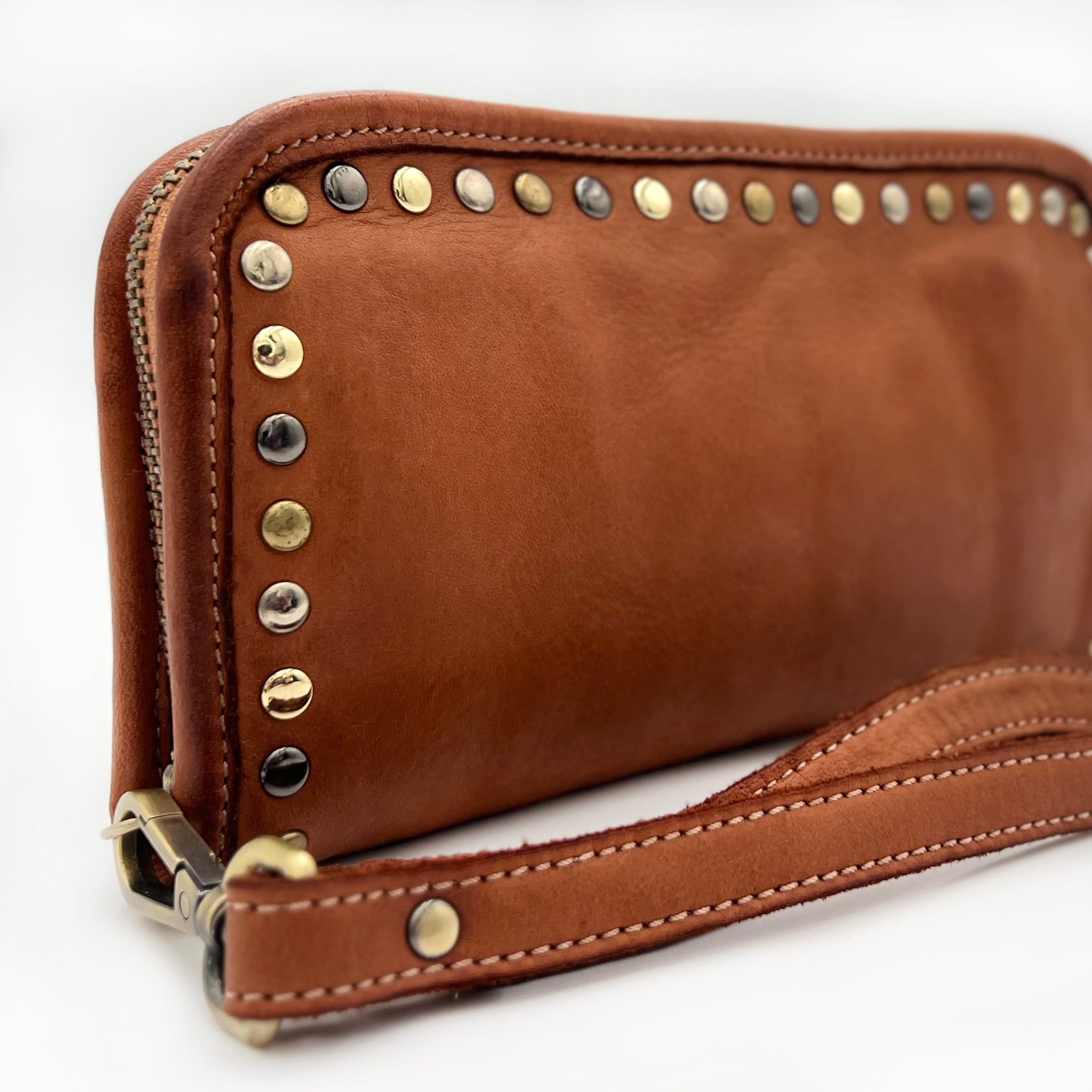 Sofia Zip Around Wallet in Cognac