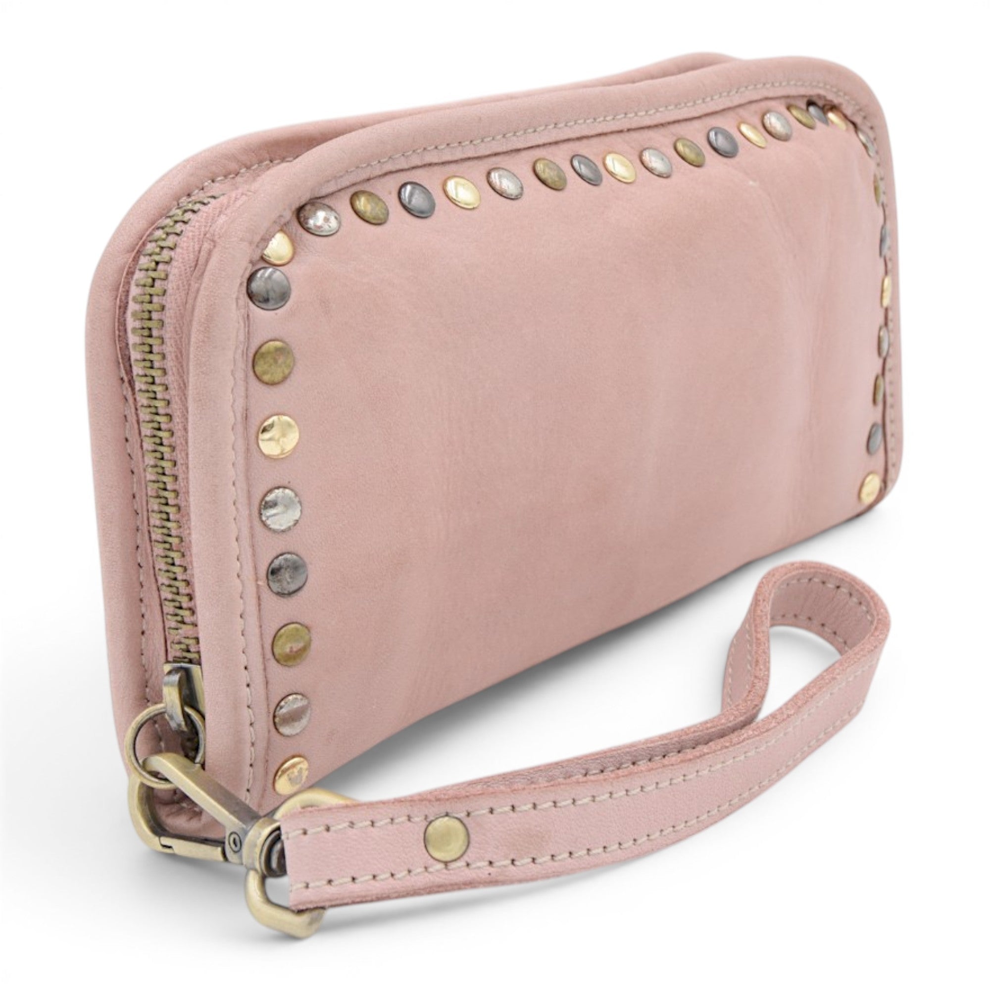 Sofia Zip Around Wallet in Dusty Pink