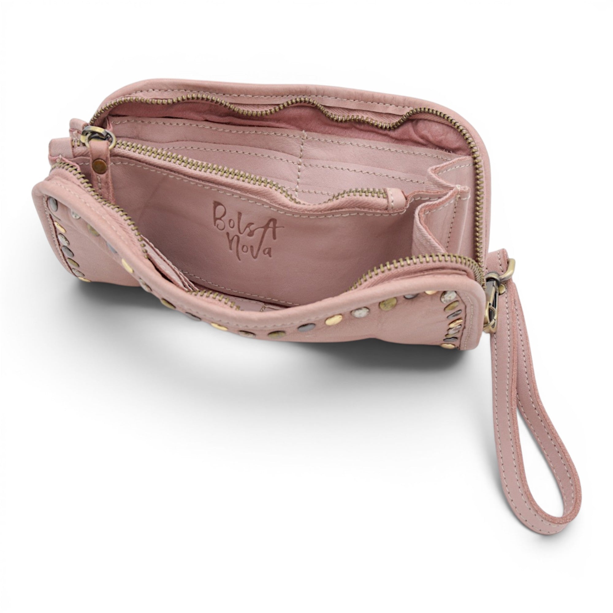 Sofia Zip Around Wallet in Dusty Pink
