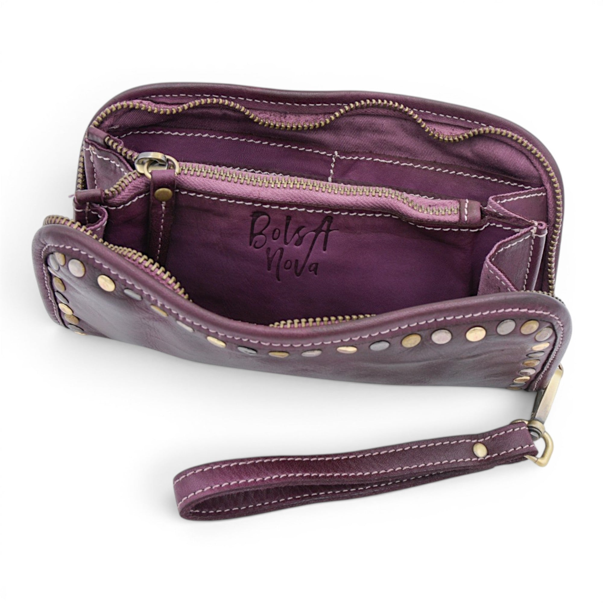 Sofia Zip Around Wallet in Plum