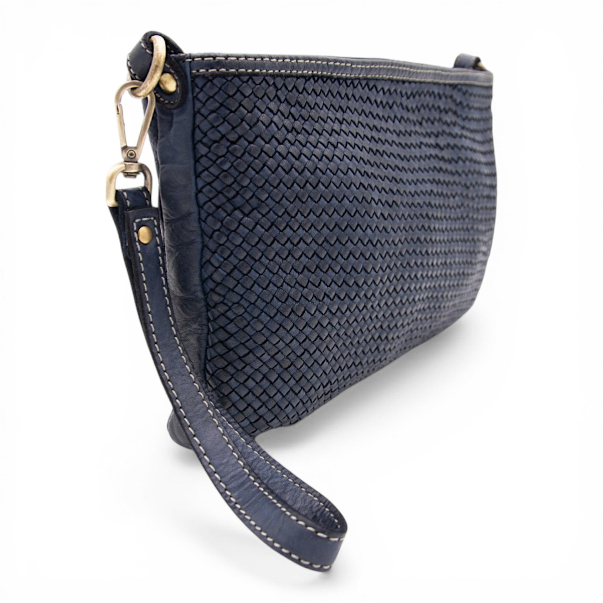 Laura Woven Crossbody in Navy