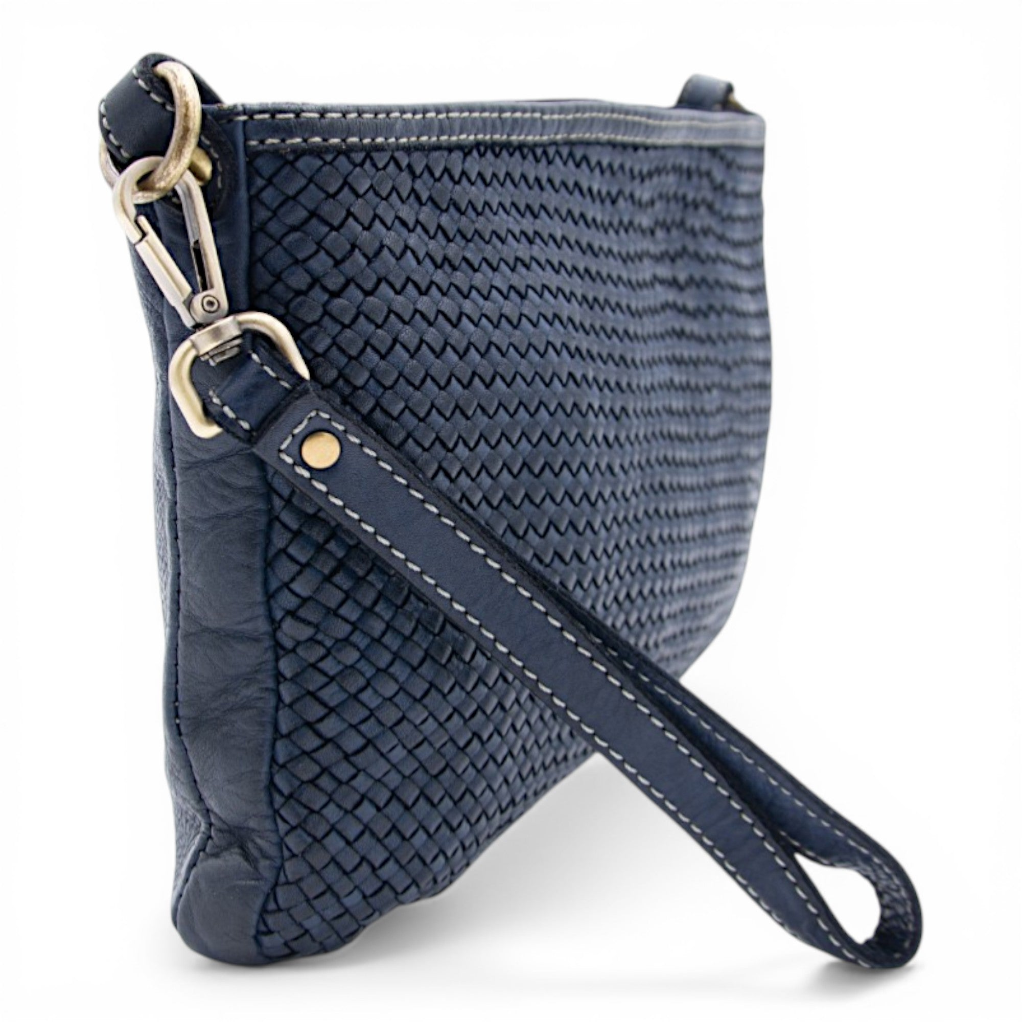 Laura Woven Crossbody in Navy