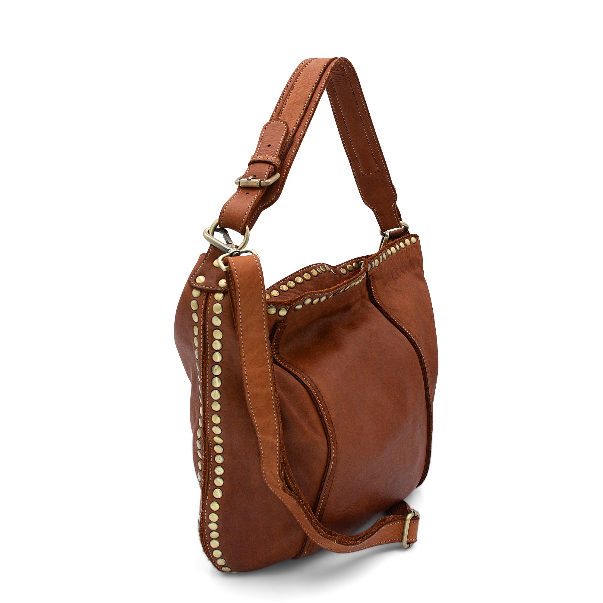 Anna Leather Hobo in Cognac