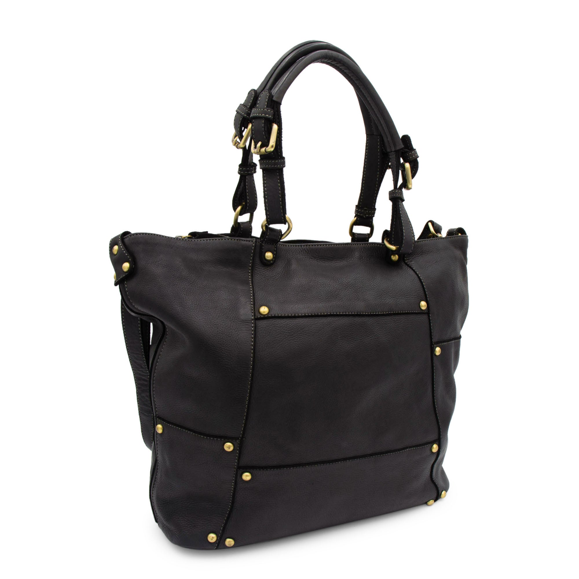 Nora Patchwork Tote in Black