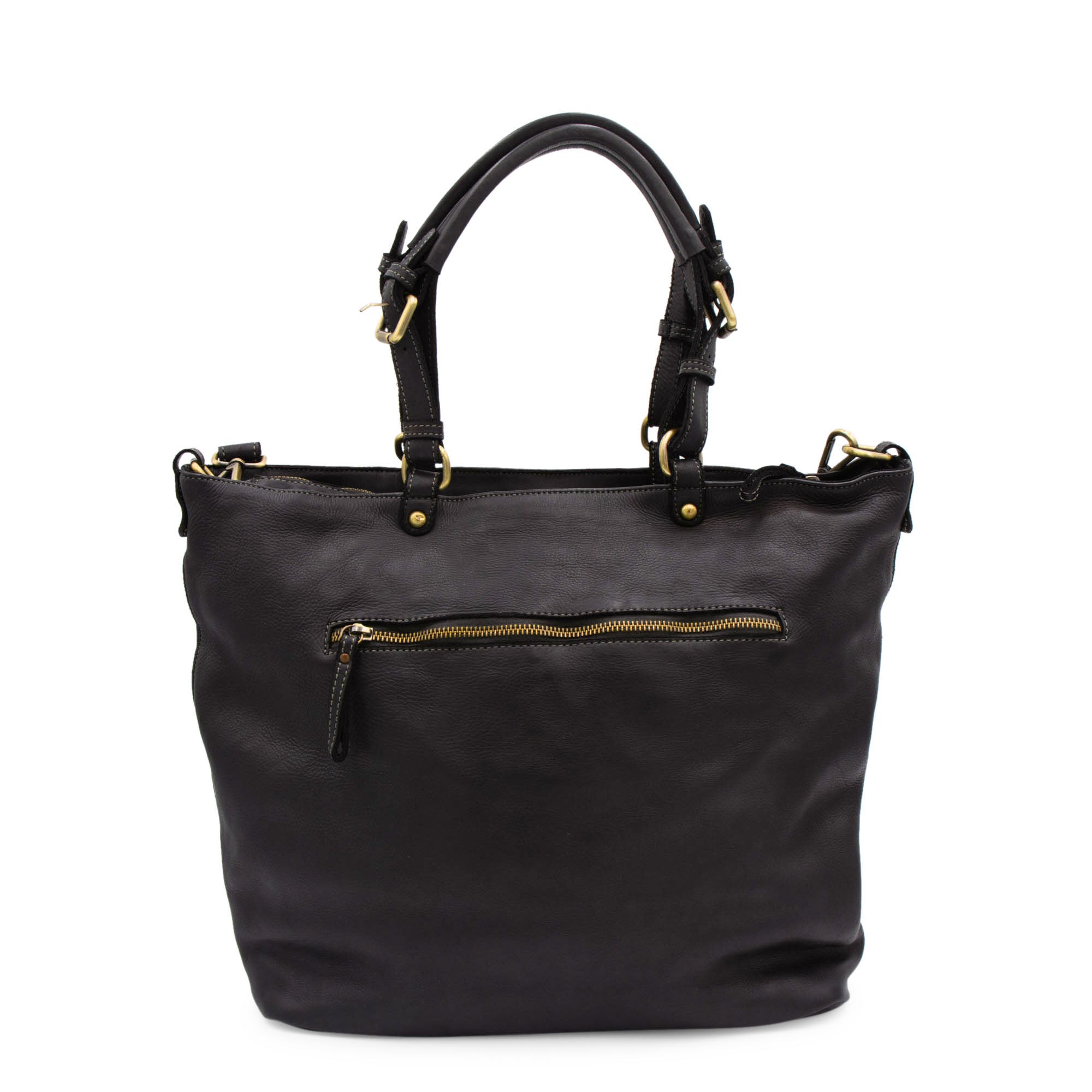 Nora Patchwork Tote in Black