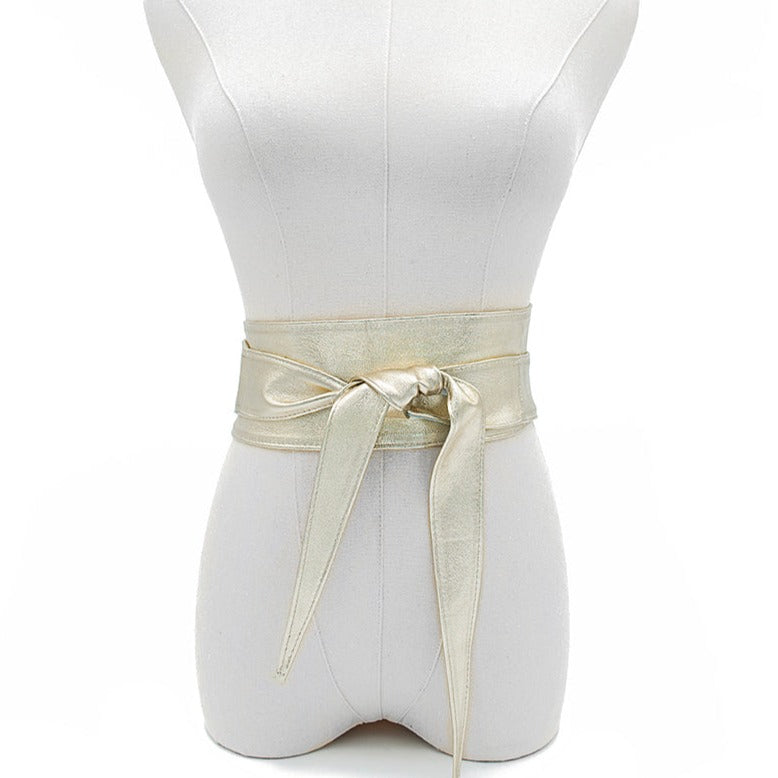 white christmas dresses Silk midi dress in Light Champagne with long-sleeve and versatile belt tie:  wedding guest, evening, prom, special occasion – ENME.ME