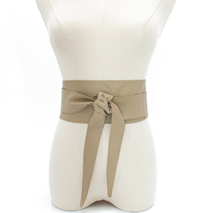Obi Wrap Belt in Taupe