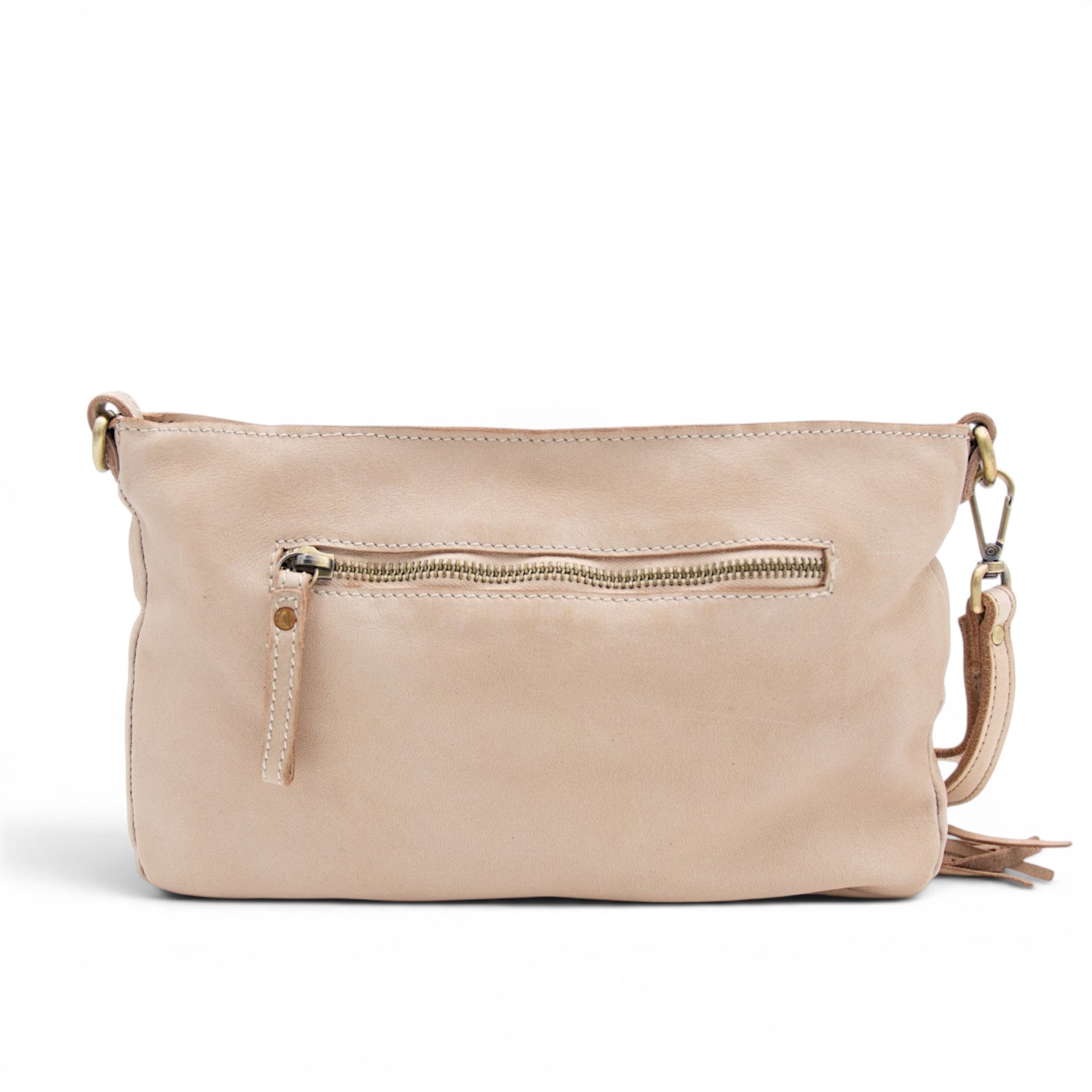 Fringe Crossbody in Light Taupe