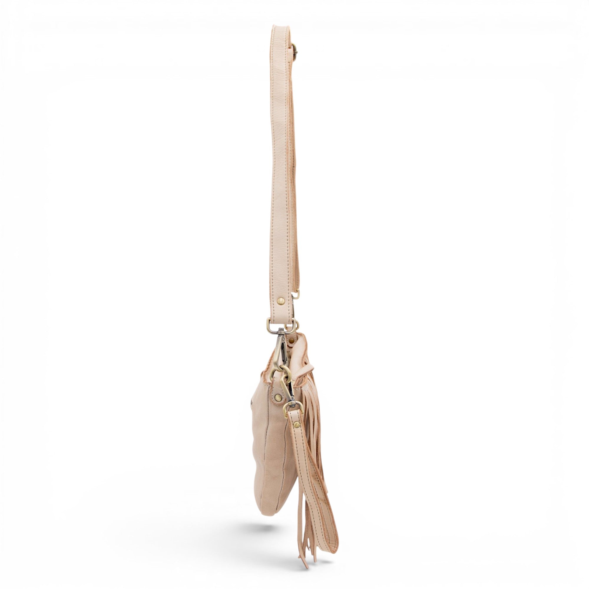 Fringe Crossbody in Light Taupe