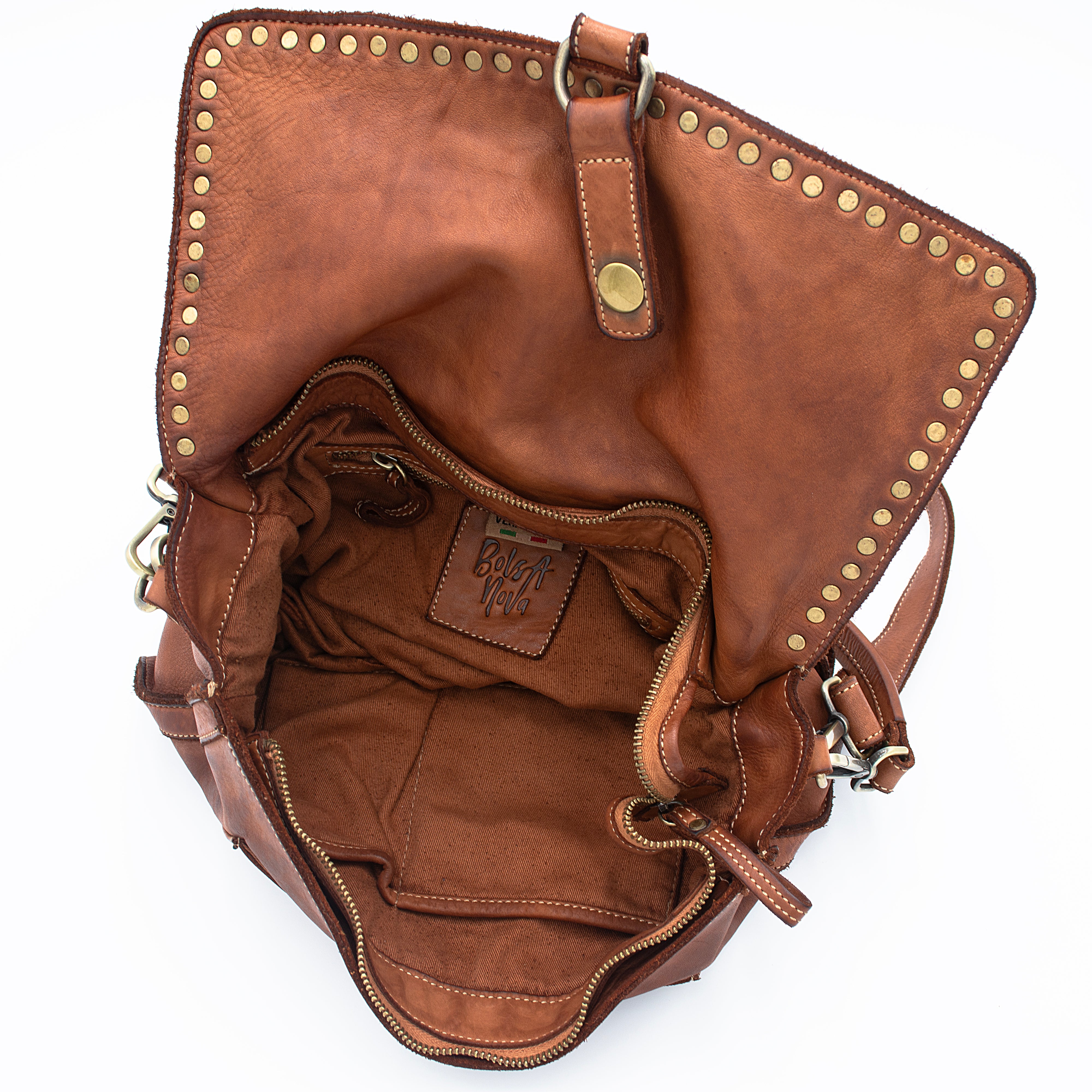 Emily Studded Shoulder Bag in Ocean