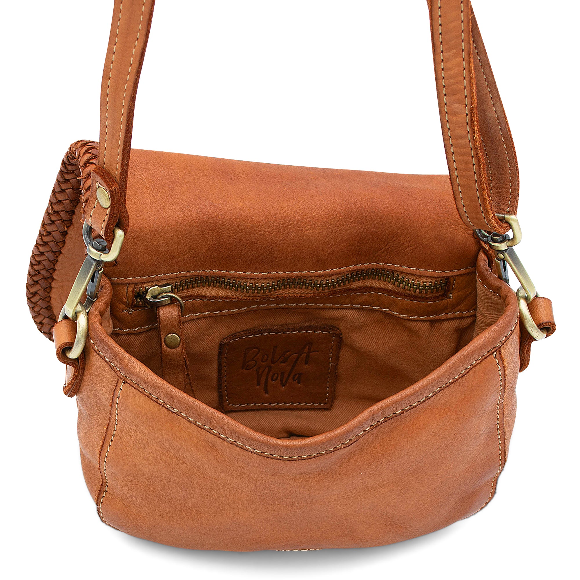 Naples Saddle Bag in Cognac