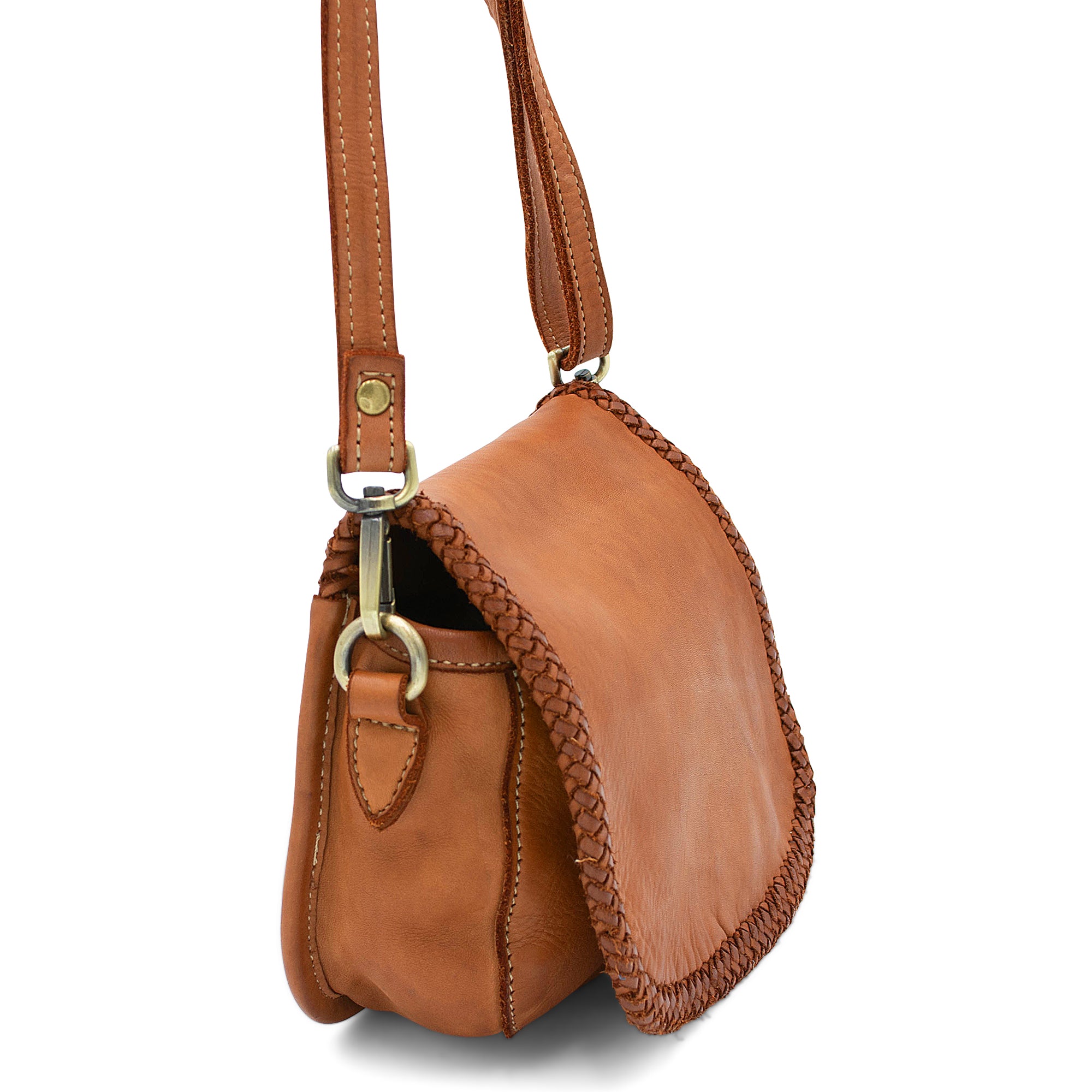 Naples Saddle Bag in Cognac