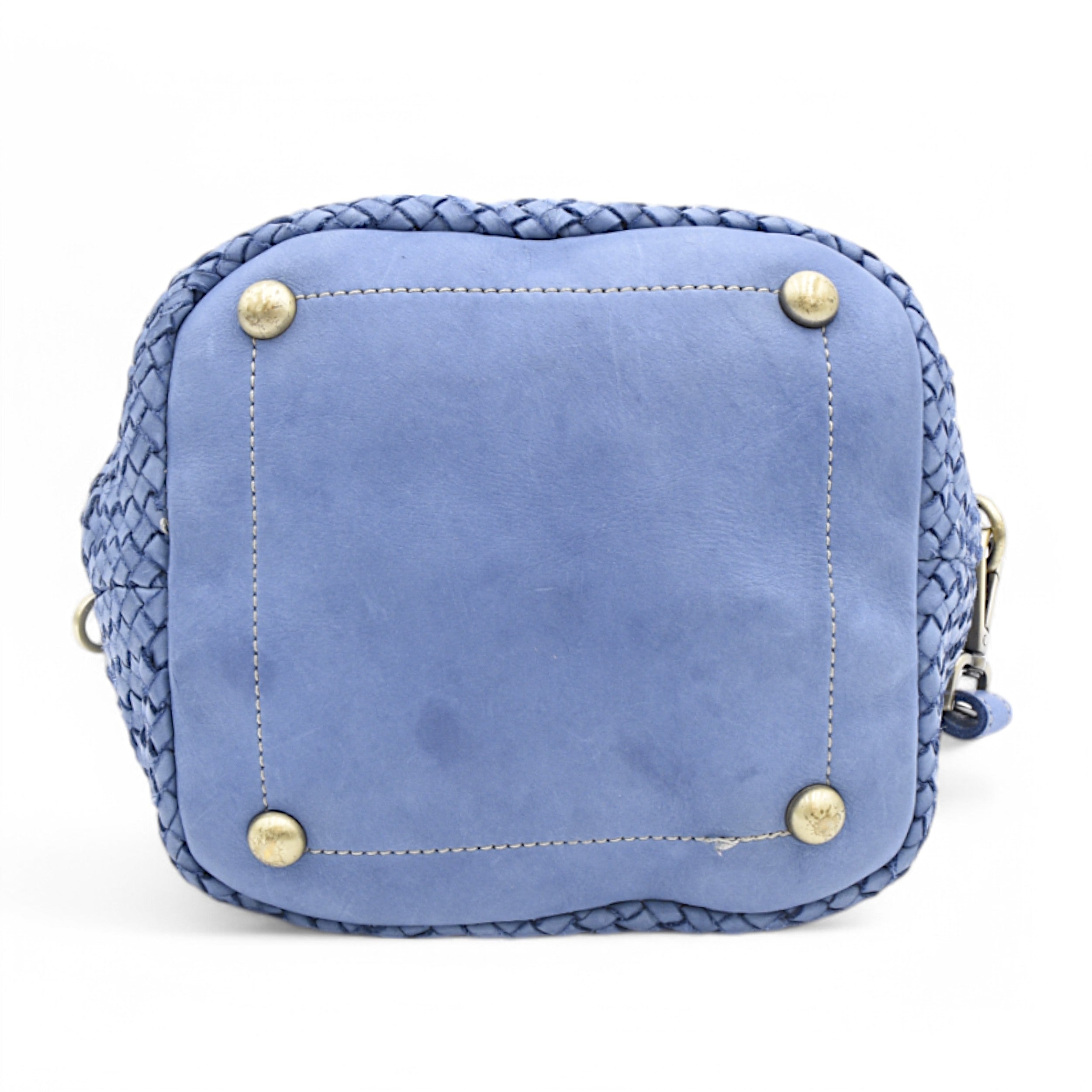 Lisa Woven Mini Tote In Denim Blue