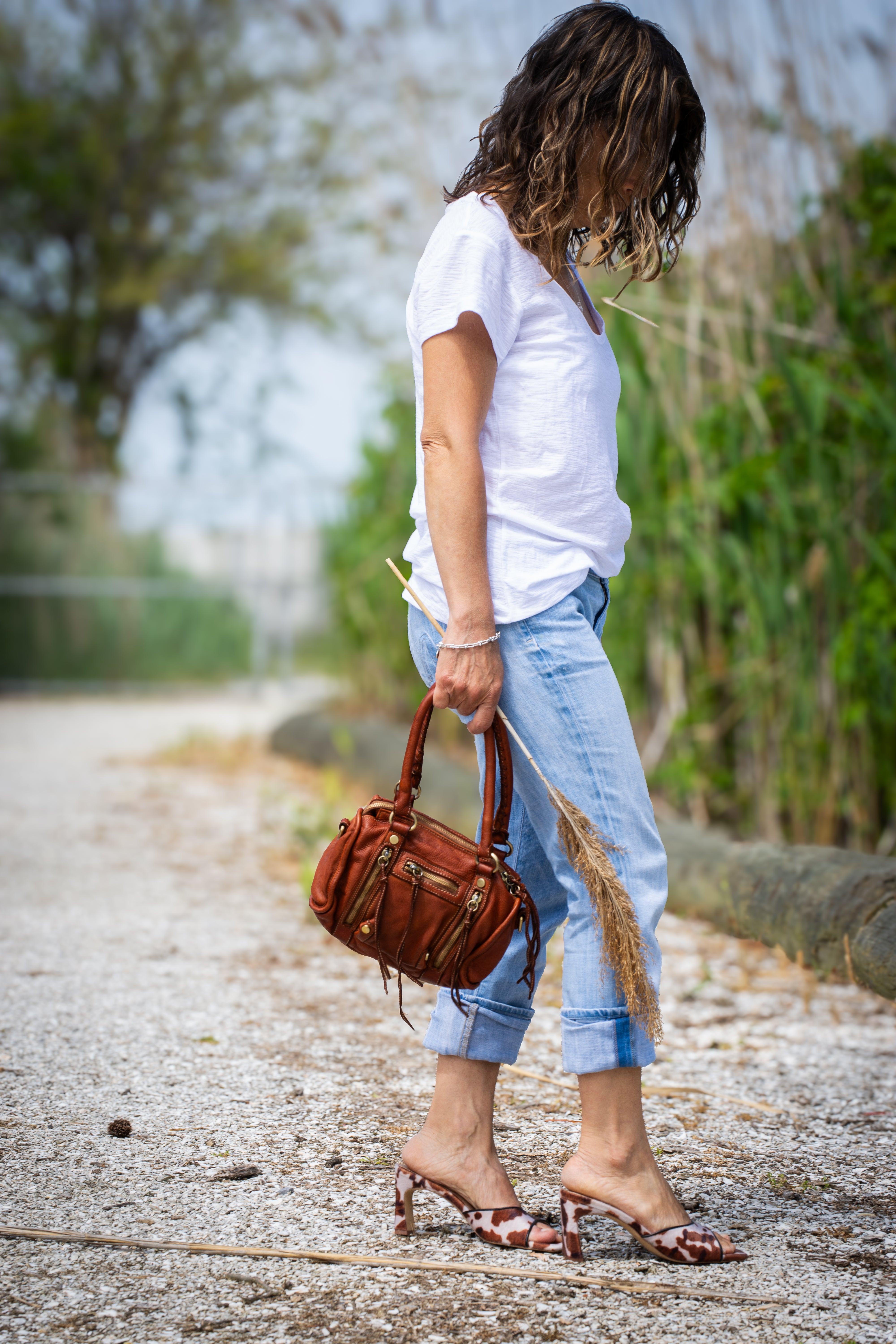 Small Pocket Satchel in Cognac
