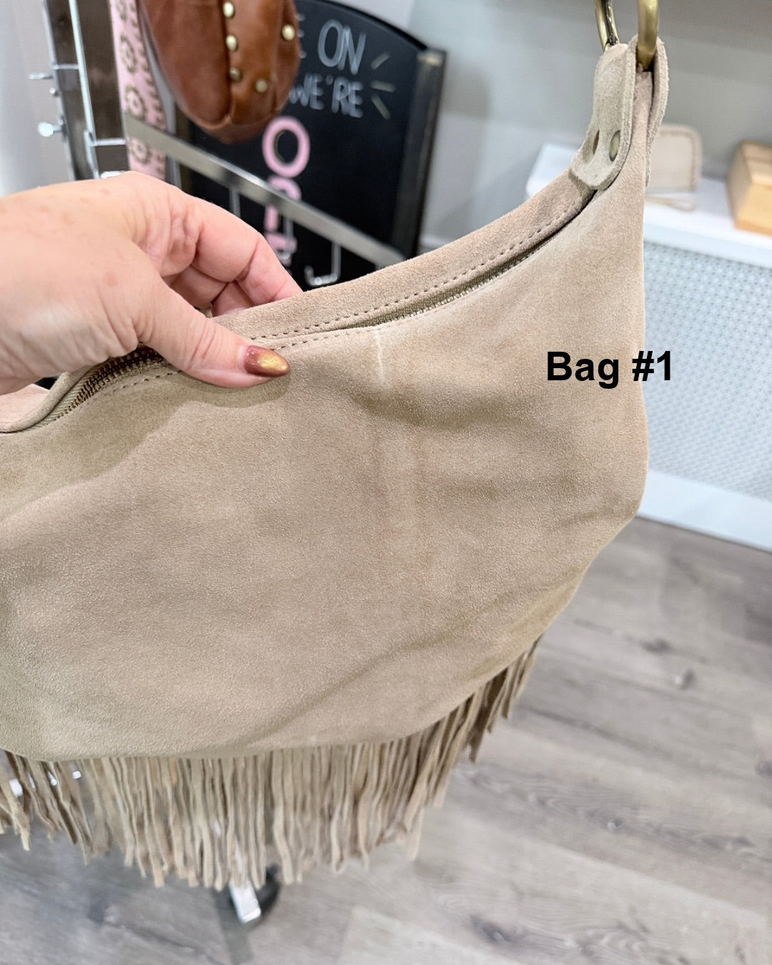 Dallas Suede Fringe in Sand - SAMPLE SALE