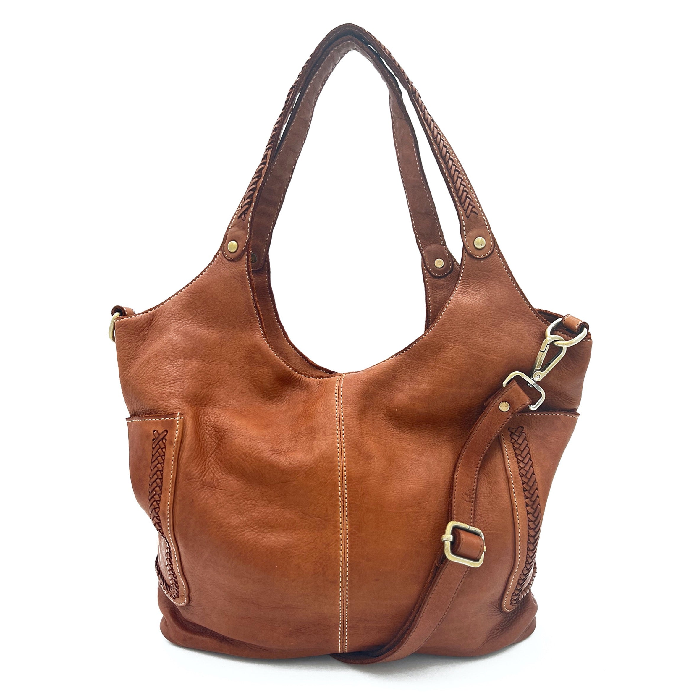 Julia Slouchy Tote in Cognac