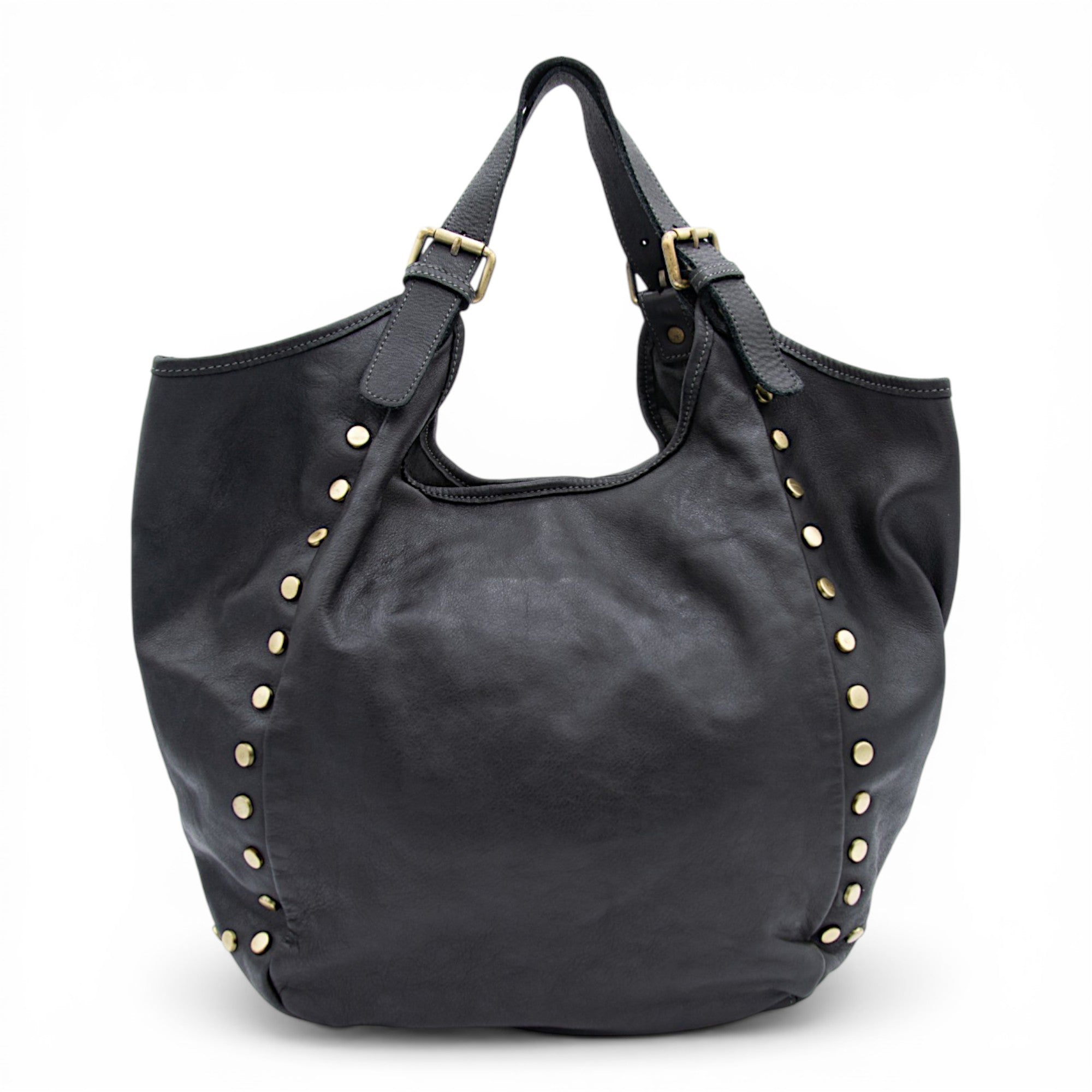 Slouchy Stud Tote in Black