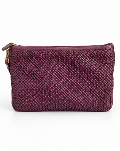 Laura Woven Crossbody in Plum