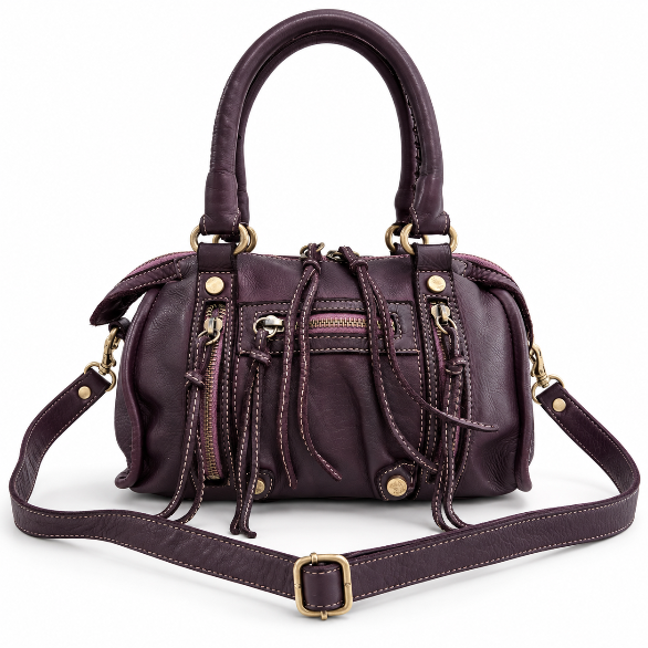 Small Pocket Satchel in Plum