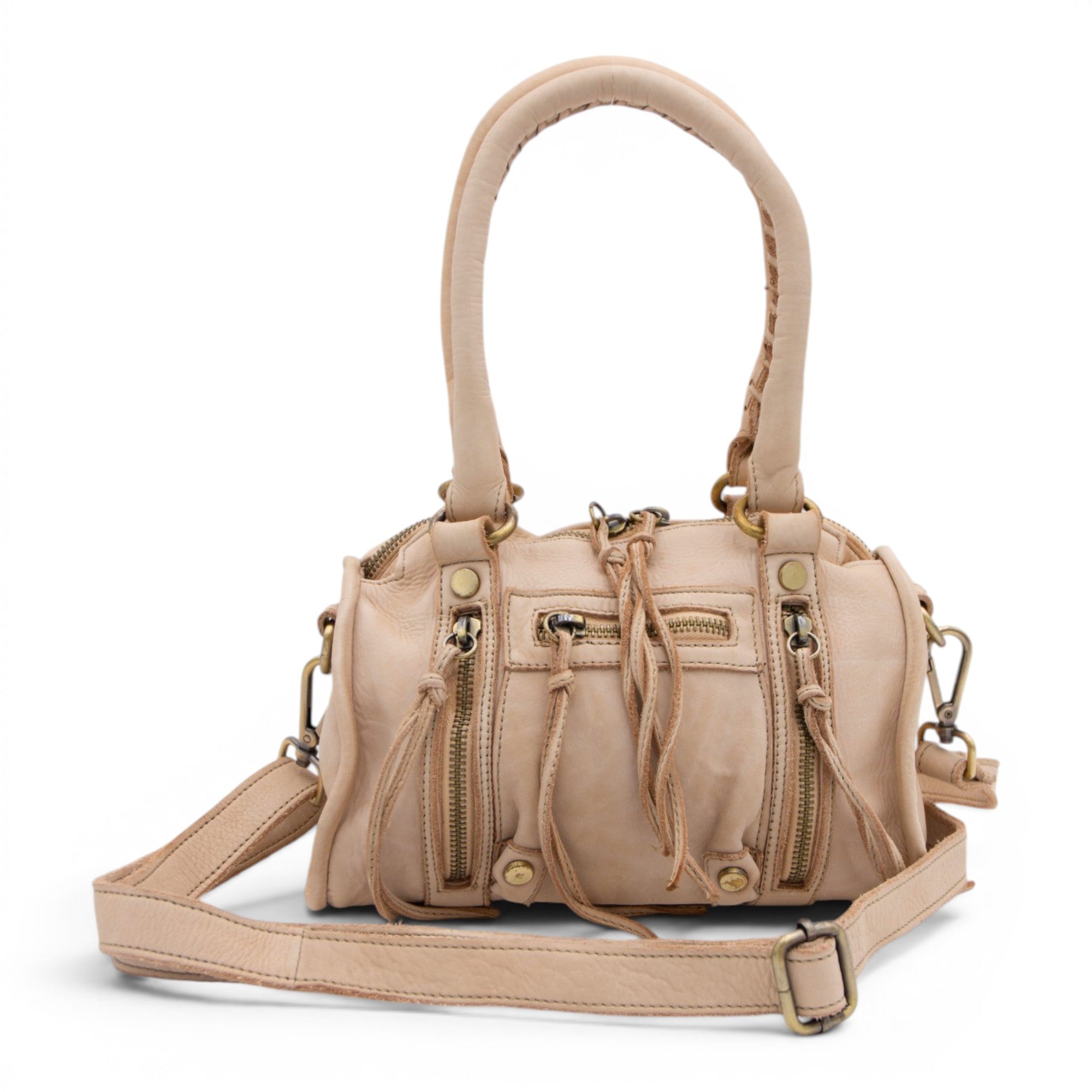 Small Pocket Satchel in Light Taupe