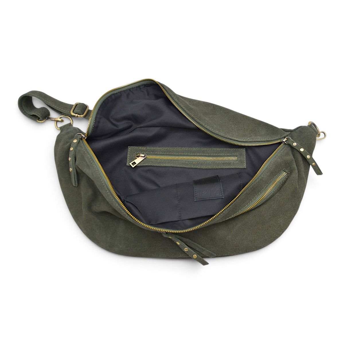 Bella 2.0 Italian Suede Sling Bag in Olive