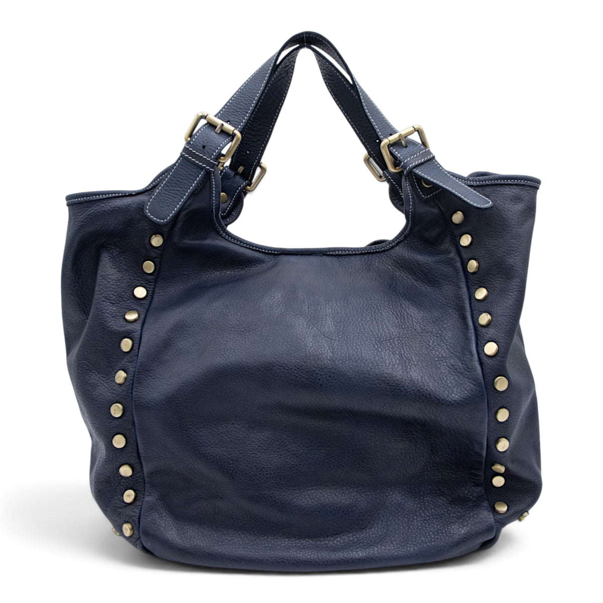 Slouchy Stud Tote in Navy