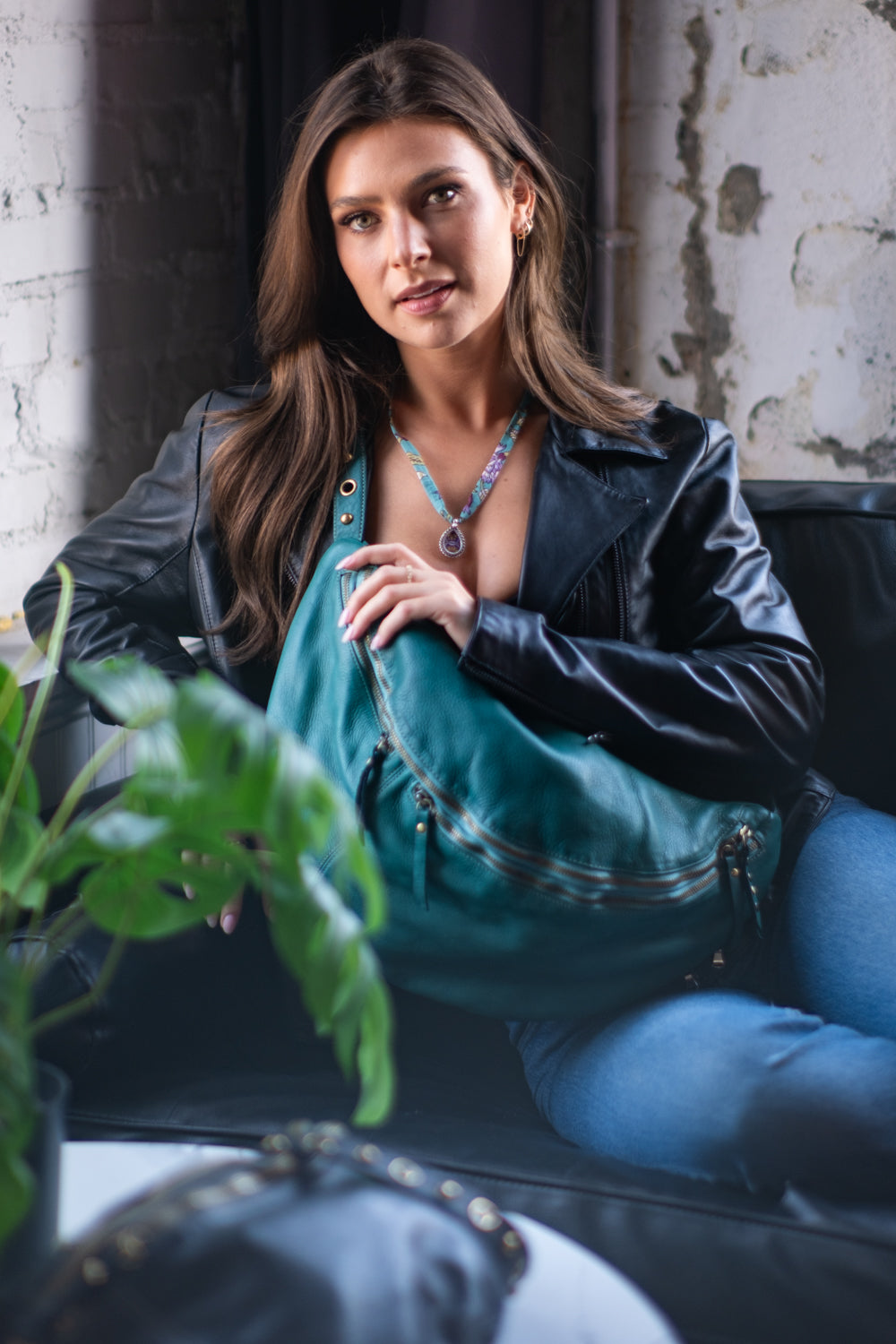 Bella Large Sling in Ultramarine Green