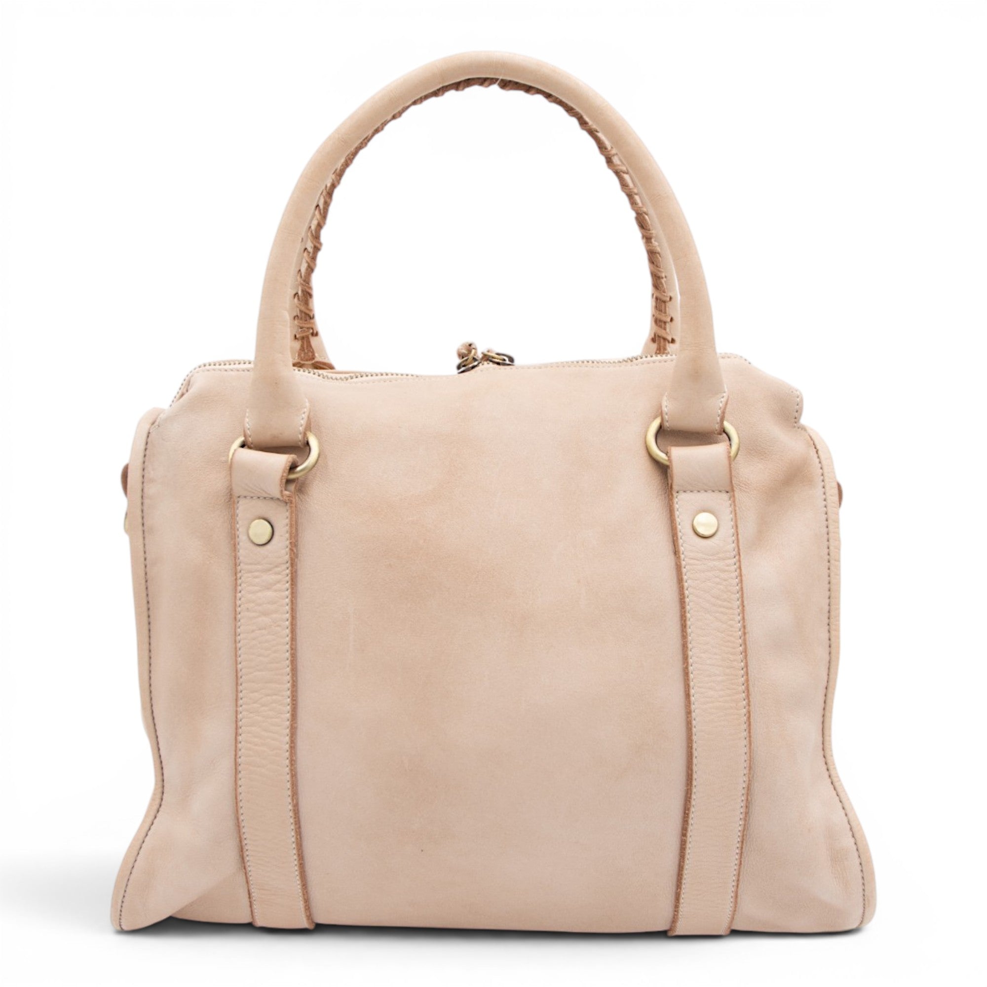 Large Pocket Satchel in Light Taupe