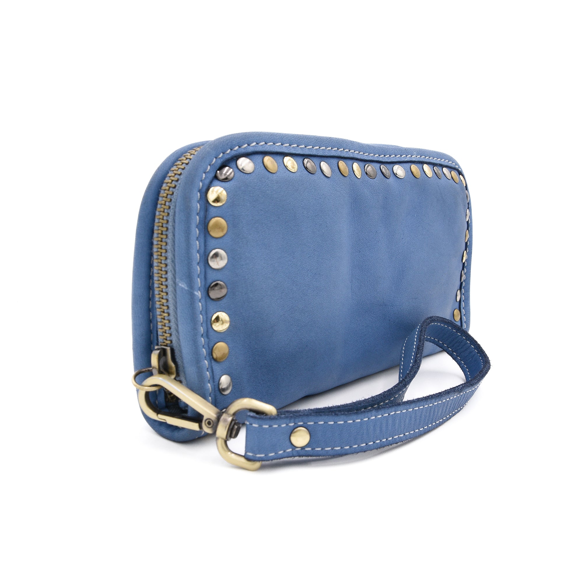 Sofia Zip Around Wallet in Denim Blue