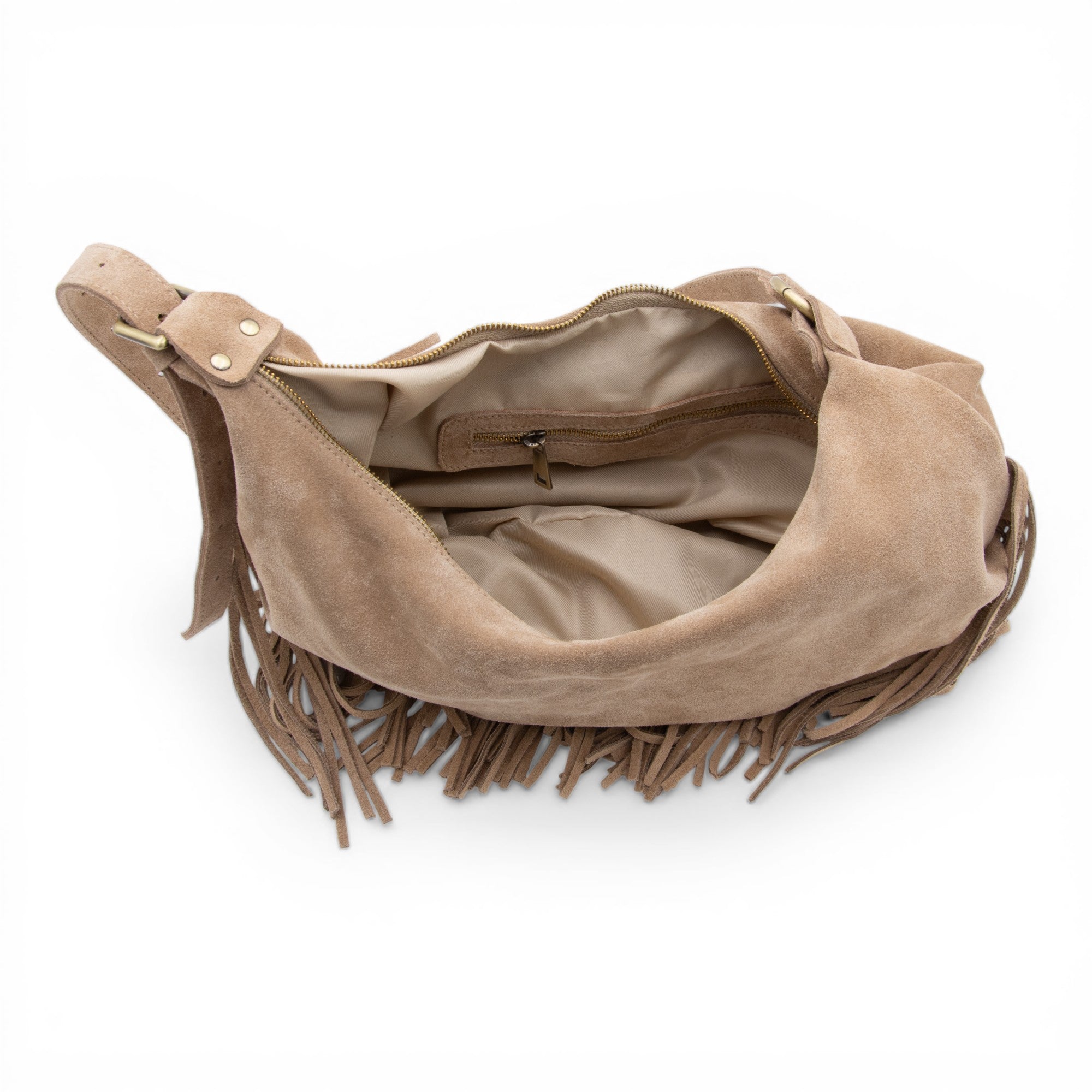 Dallas Suede Fringe in Sand