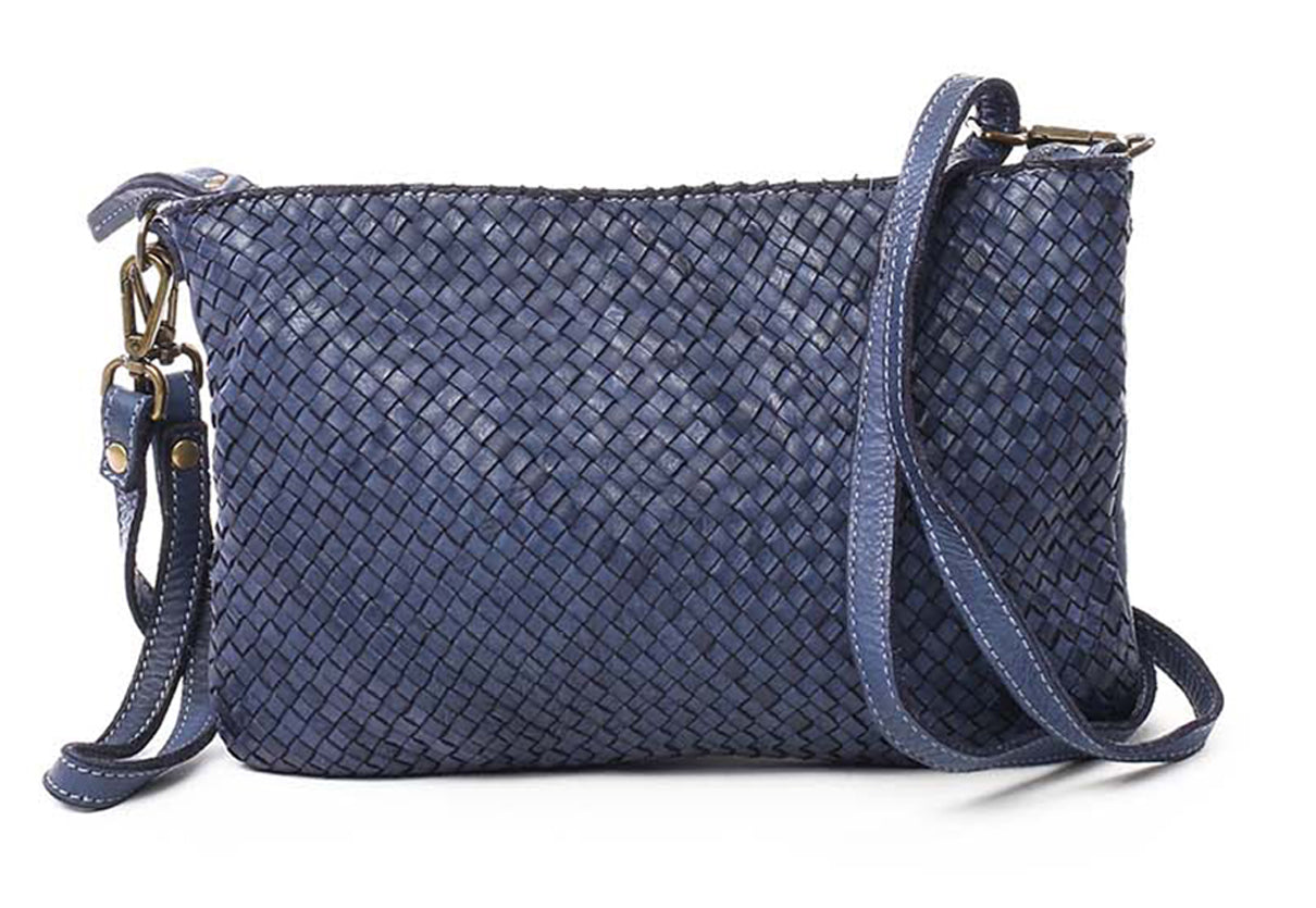 Laura Woven Crossbody in Navy
