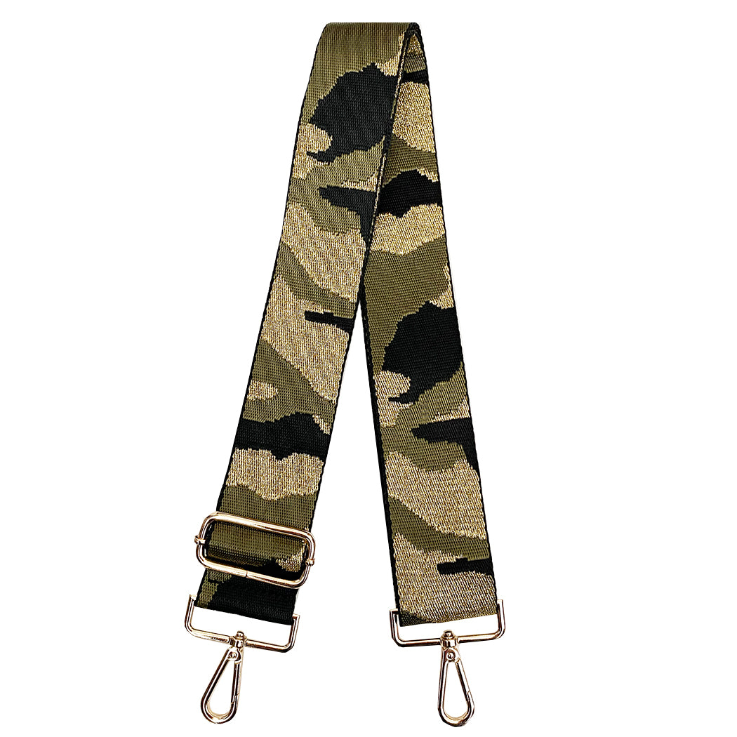 Metallic Camouflage Shoulder Strap in Olive