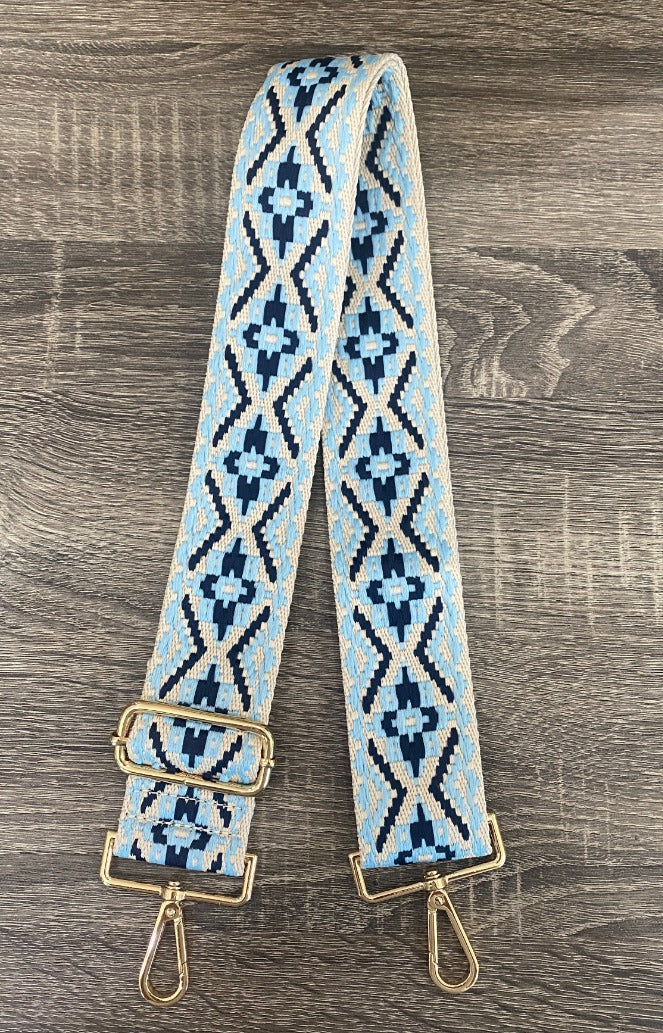 White and Blue Woven Shoulder Strap display picture 2