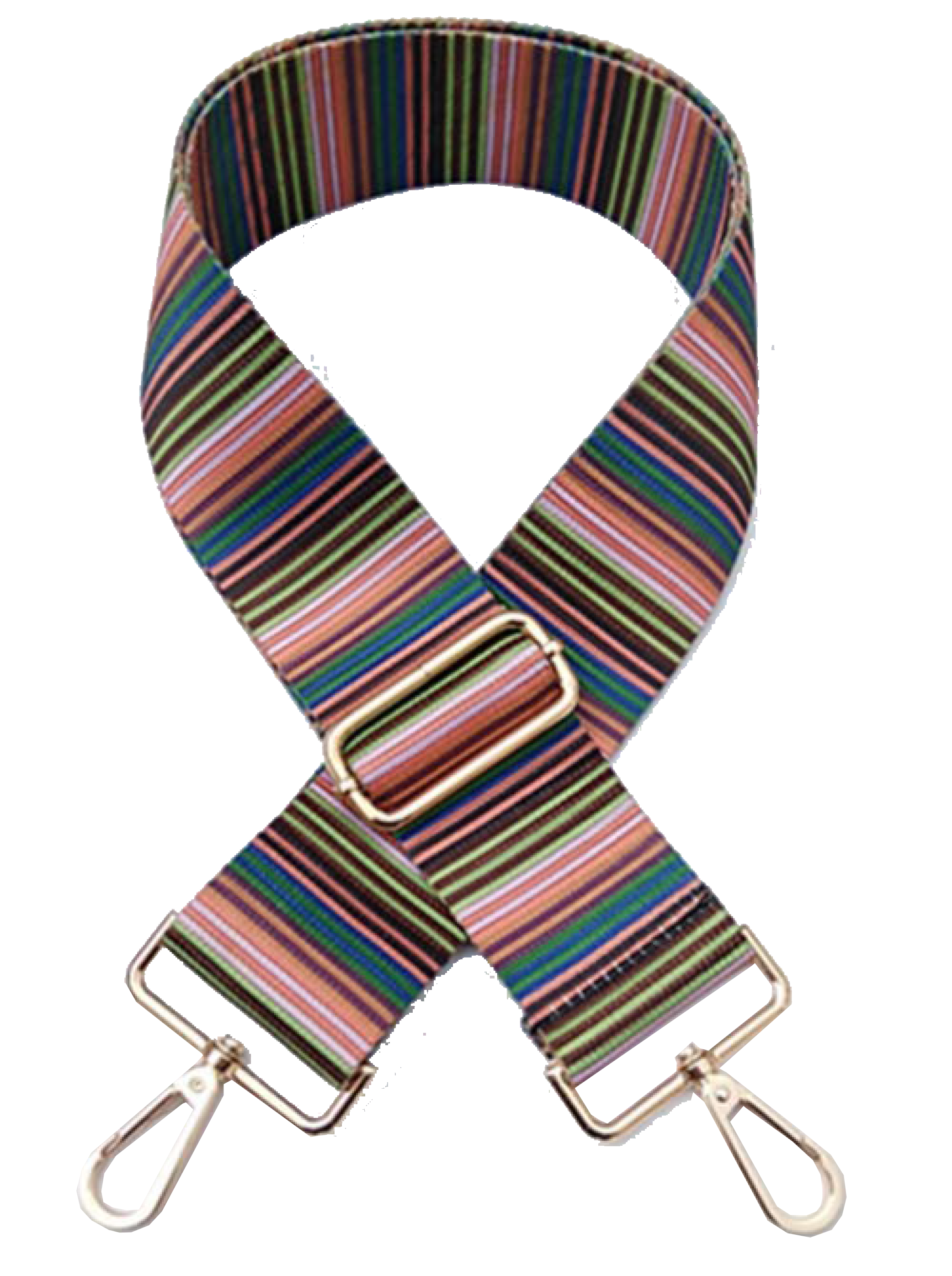Printed Fabric Shoulder strap- Multi color stripe print