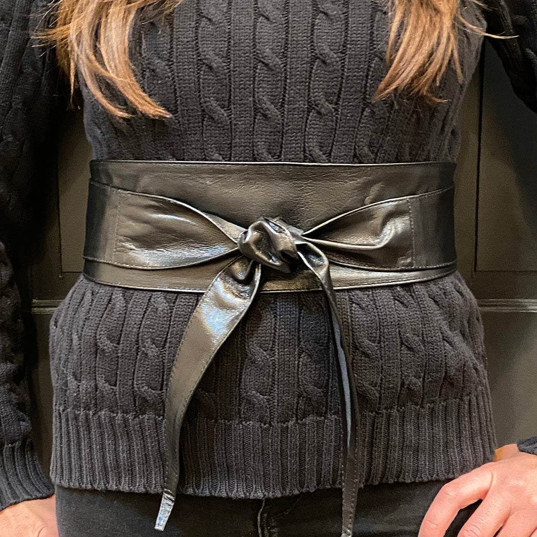 Obi Wrap Belt in Black
