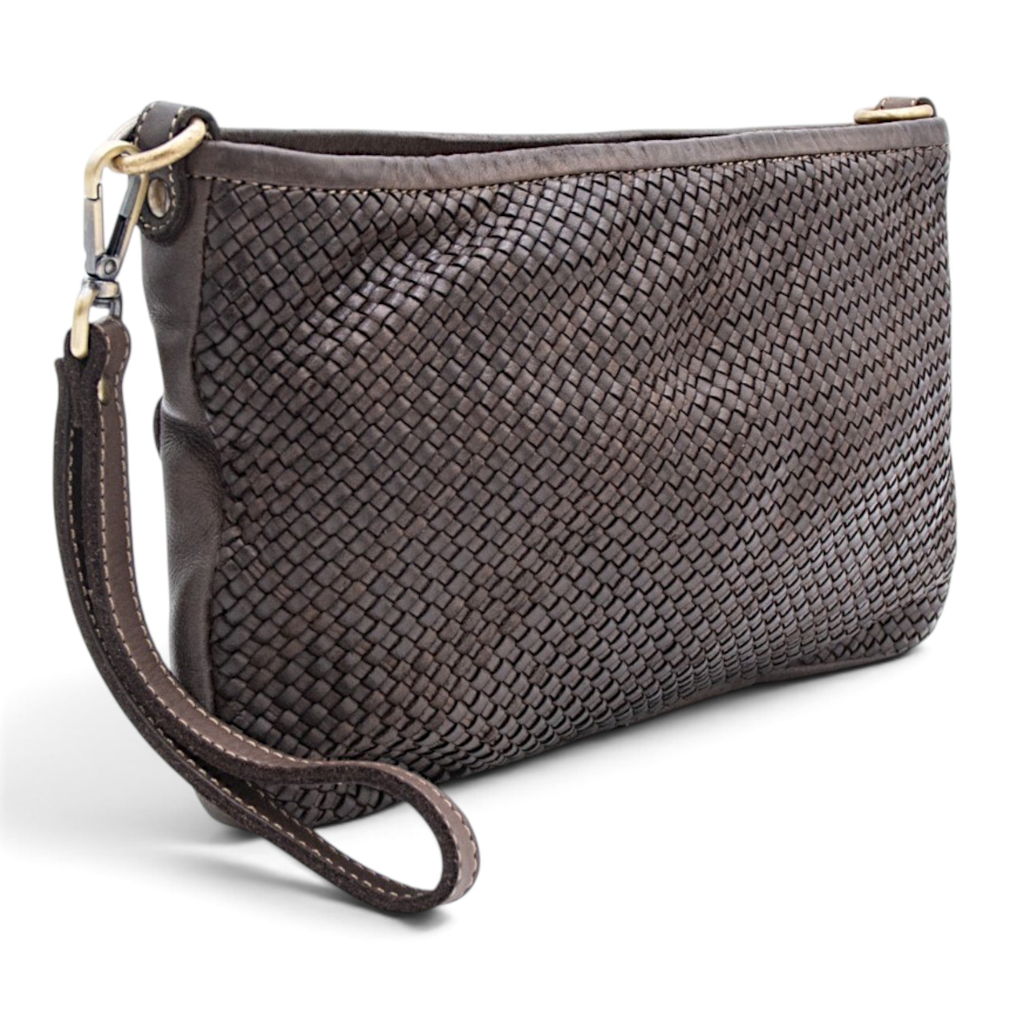 Laura Woven Crossbody in Chocolate