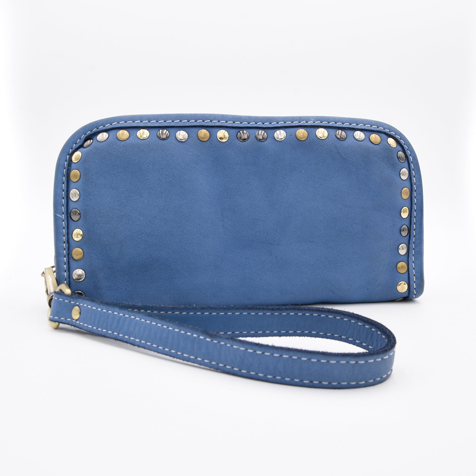 Sofia Zip Around Wallet in Denim Blue