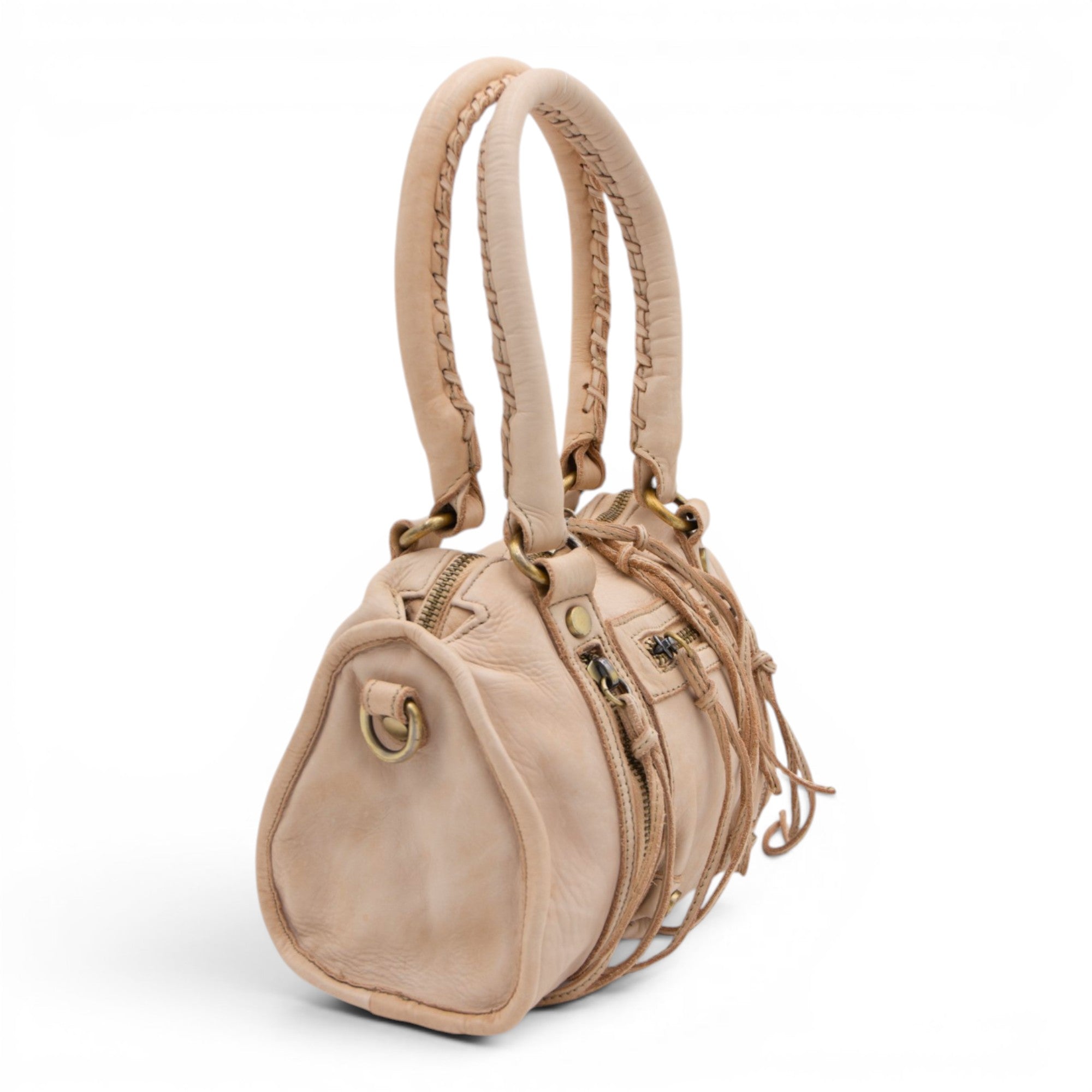 Small Pocket Satchel in Light Taupe