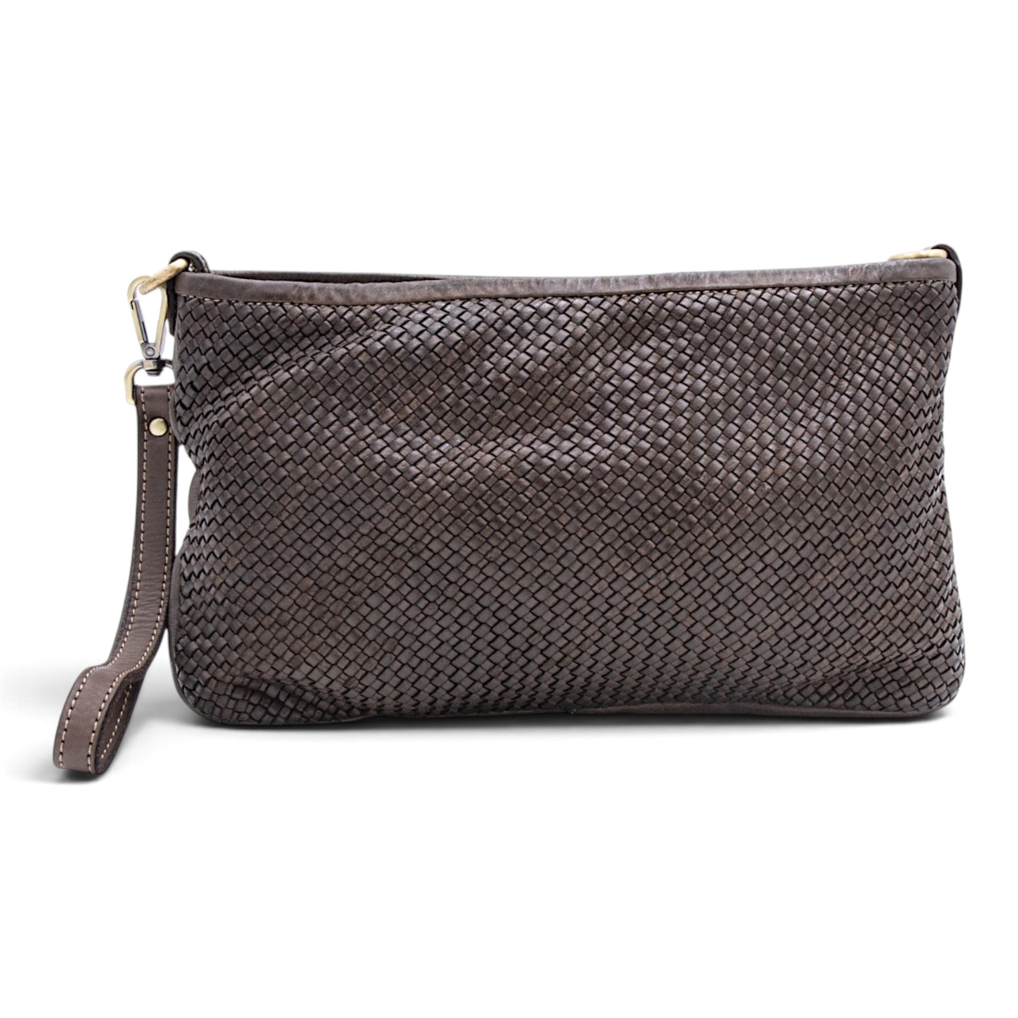 Laura Woven Crossbody in Chocolate
