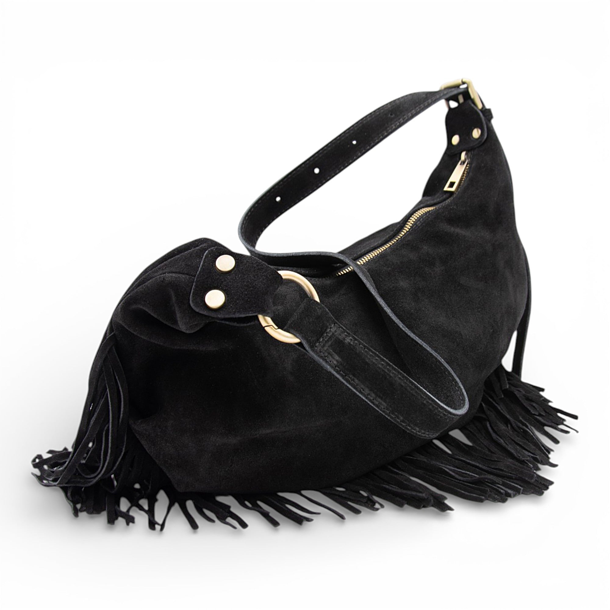 Dallas Suede Fringe in Black