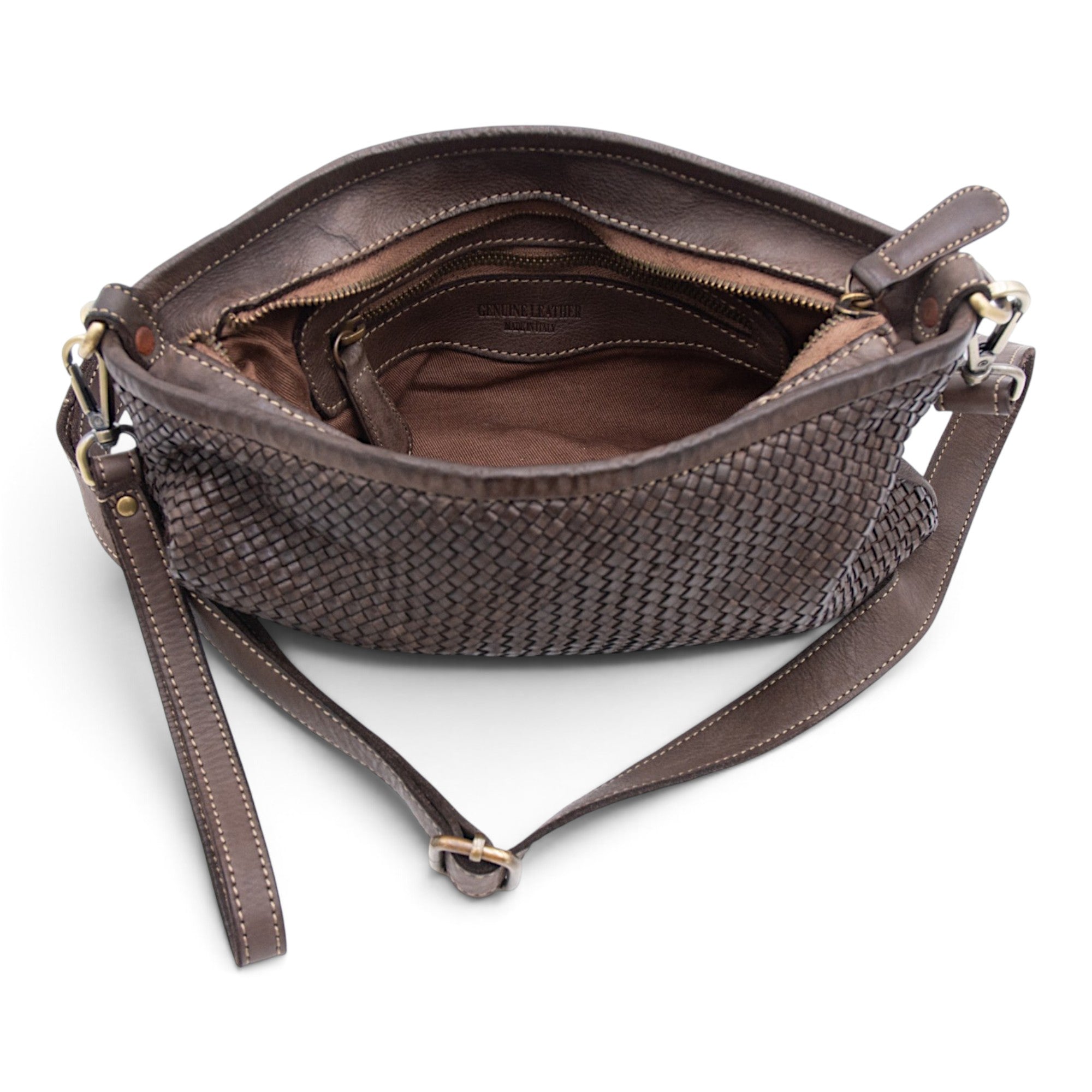 Laura Woven Crossbody in Chocolate